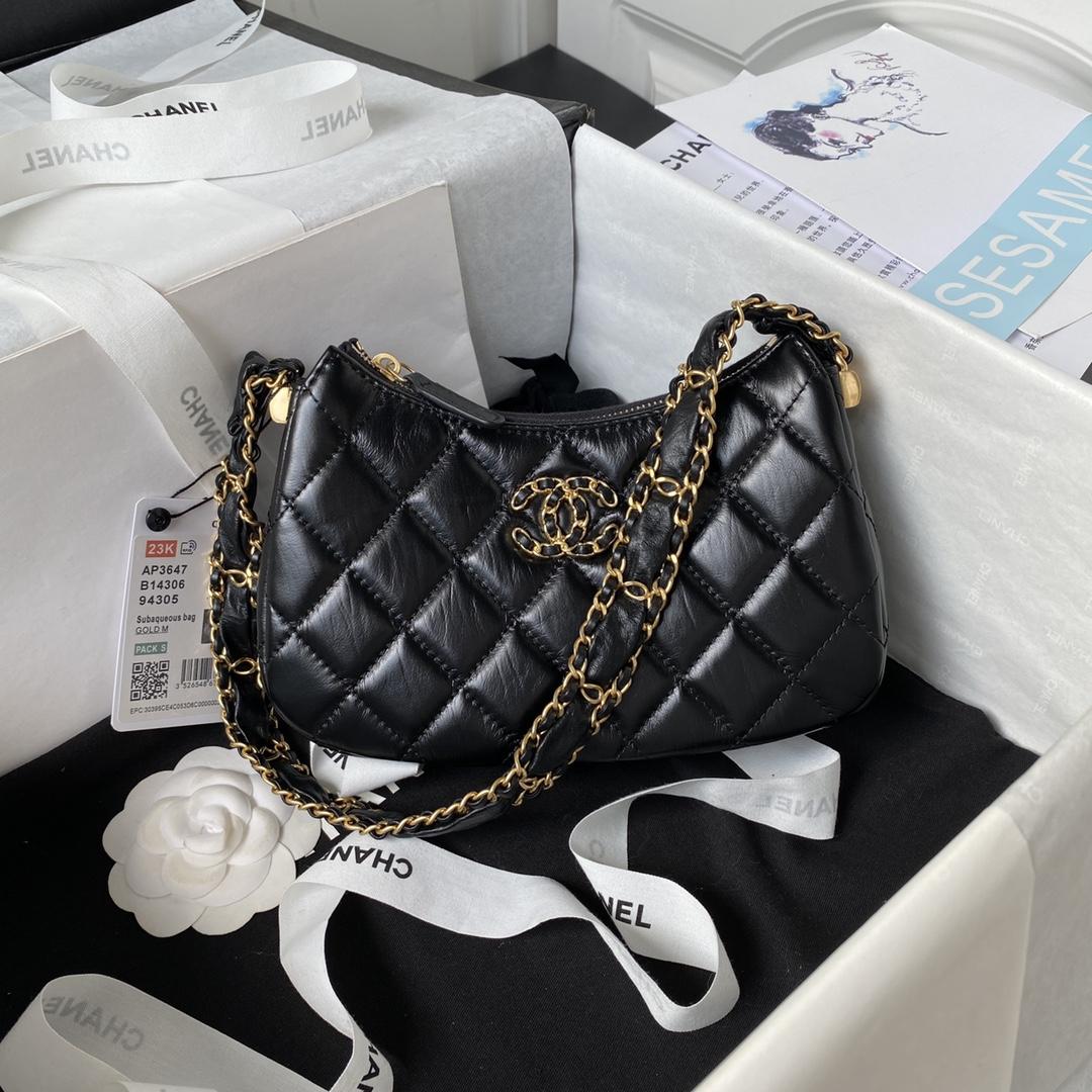 Chanel Aged Calfskin Quilted Small Chanel 19 Hobo  (12×20.5×4.5cm) - DesignerGu