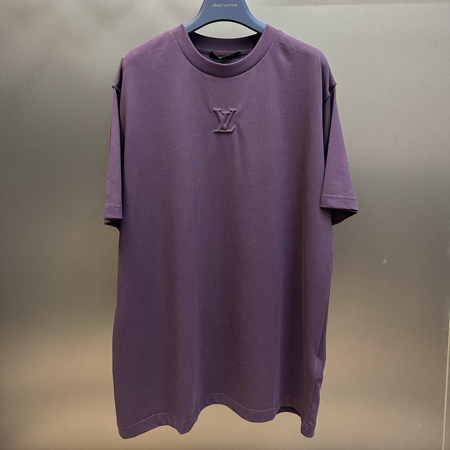 Louis Vuitton Embossed Lv Cotton T-Shirt    1AF682 - DesignerGu