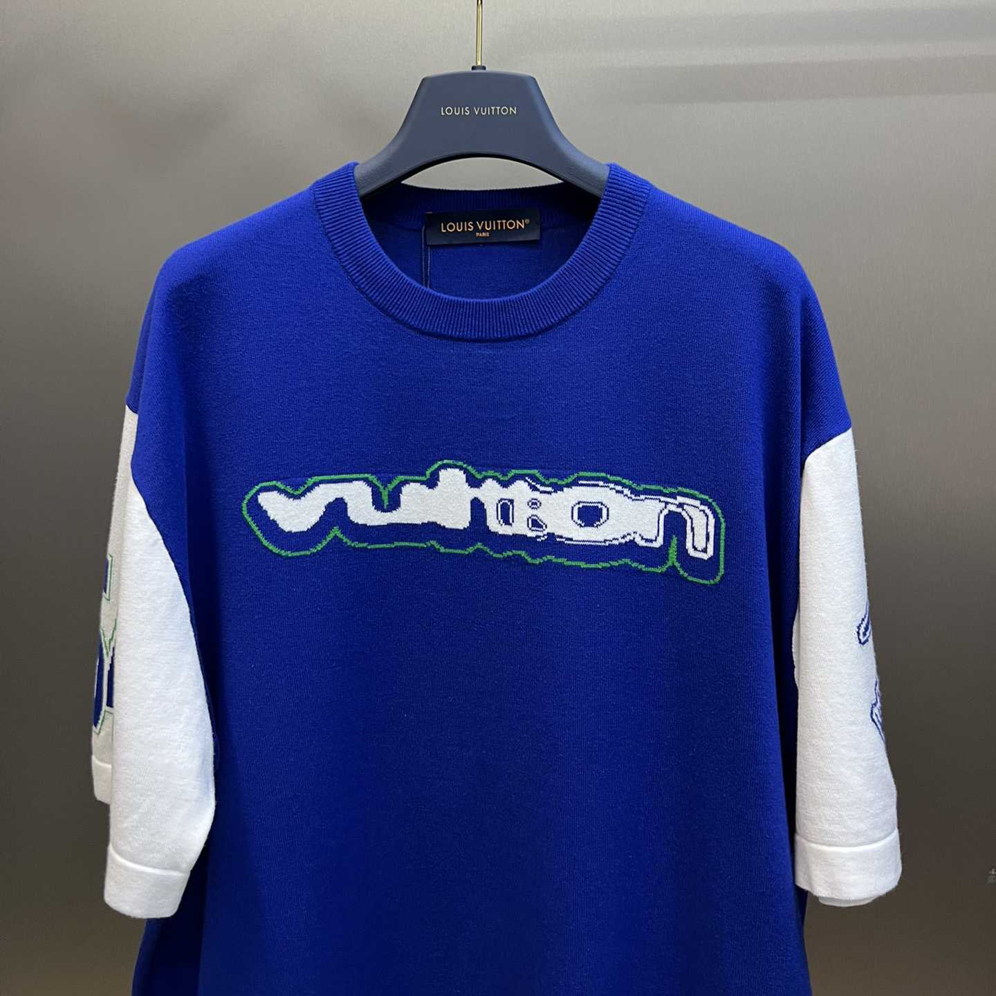 Louis Vuitton Short-Sleeved Cotton Intarsia Crewneck      1ABXYQ - DesignerGu