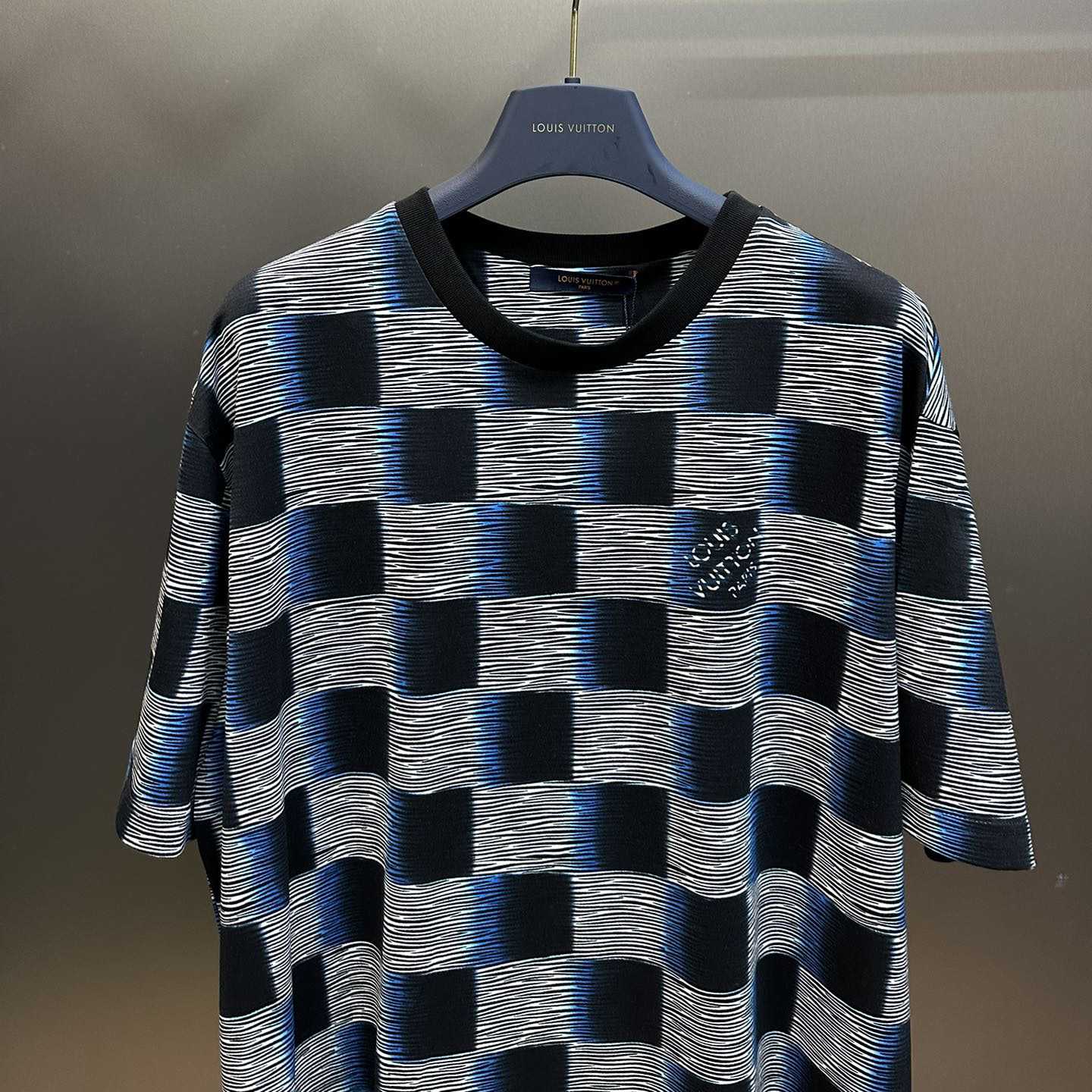 Louis Vuitton Damier Short-Sleeved Cotton T-Shirt    1AFB30 - DesignerGu