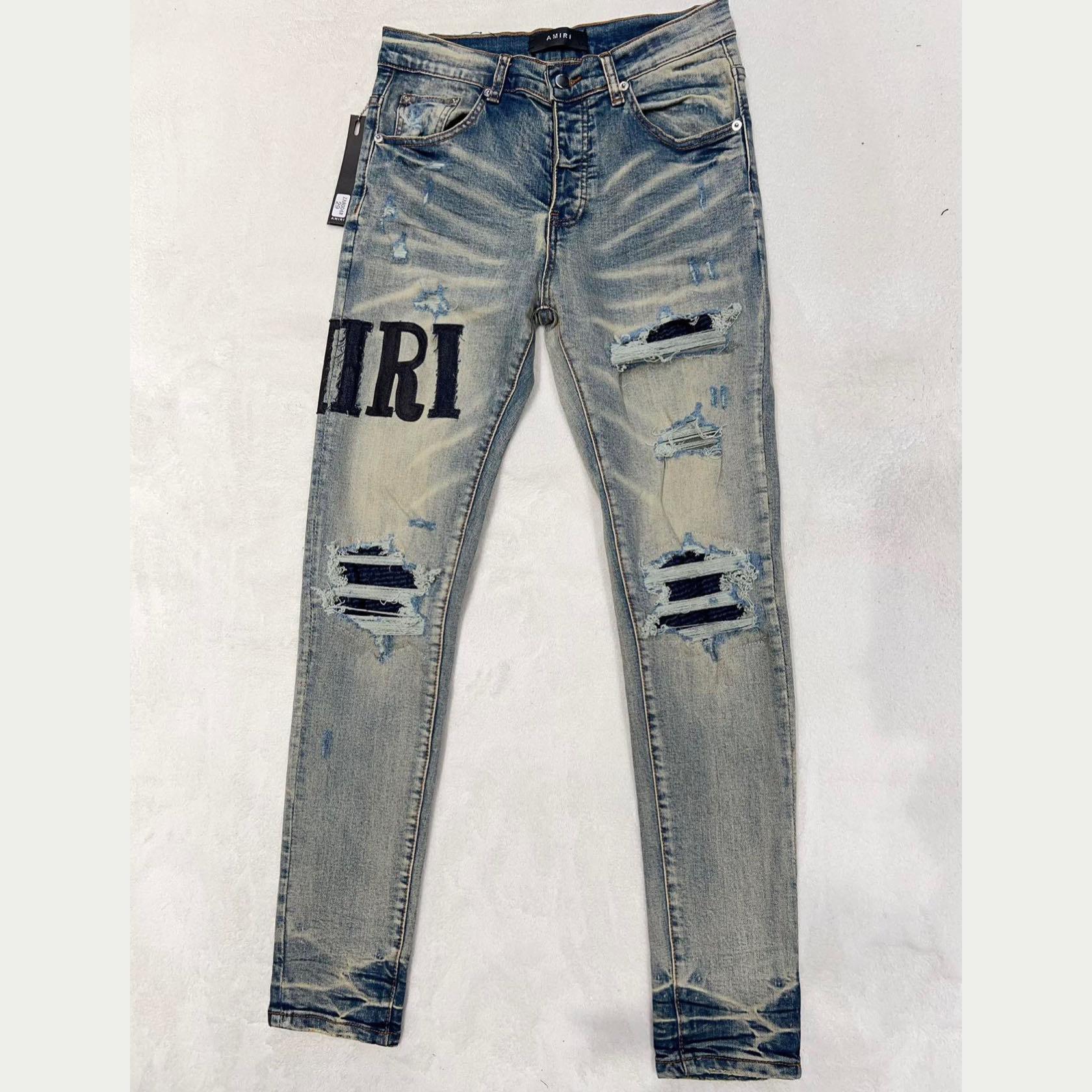 Amiri Denim Applique Logo Jean - DesignerGu