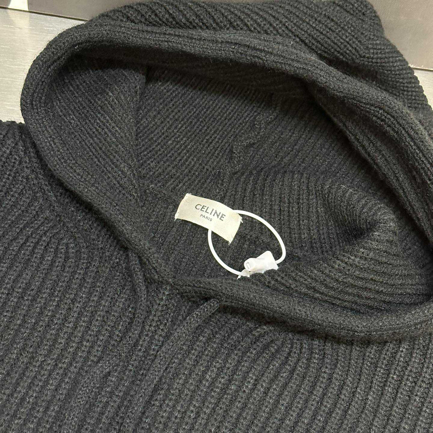 Celine Hooded Sweater In Ribbed Wool - DesignerGu