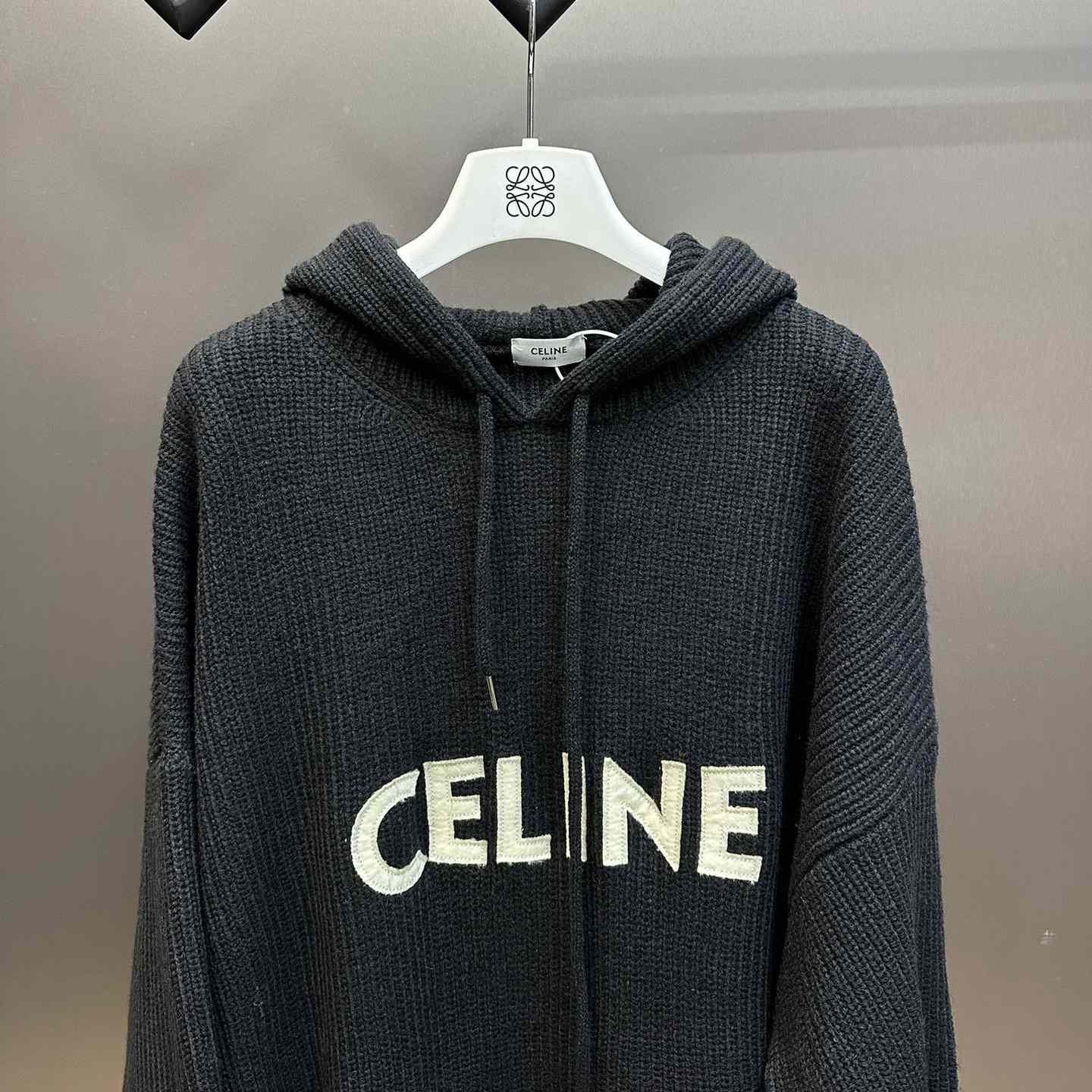 Celine Hooded Sweater In Ribbed Wool - DesignerGu