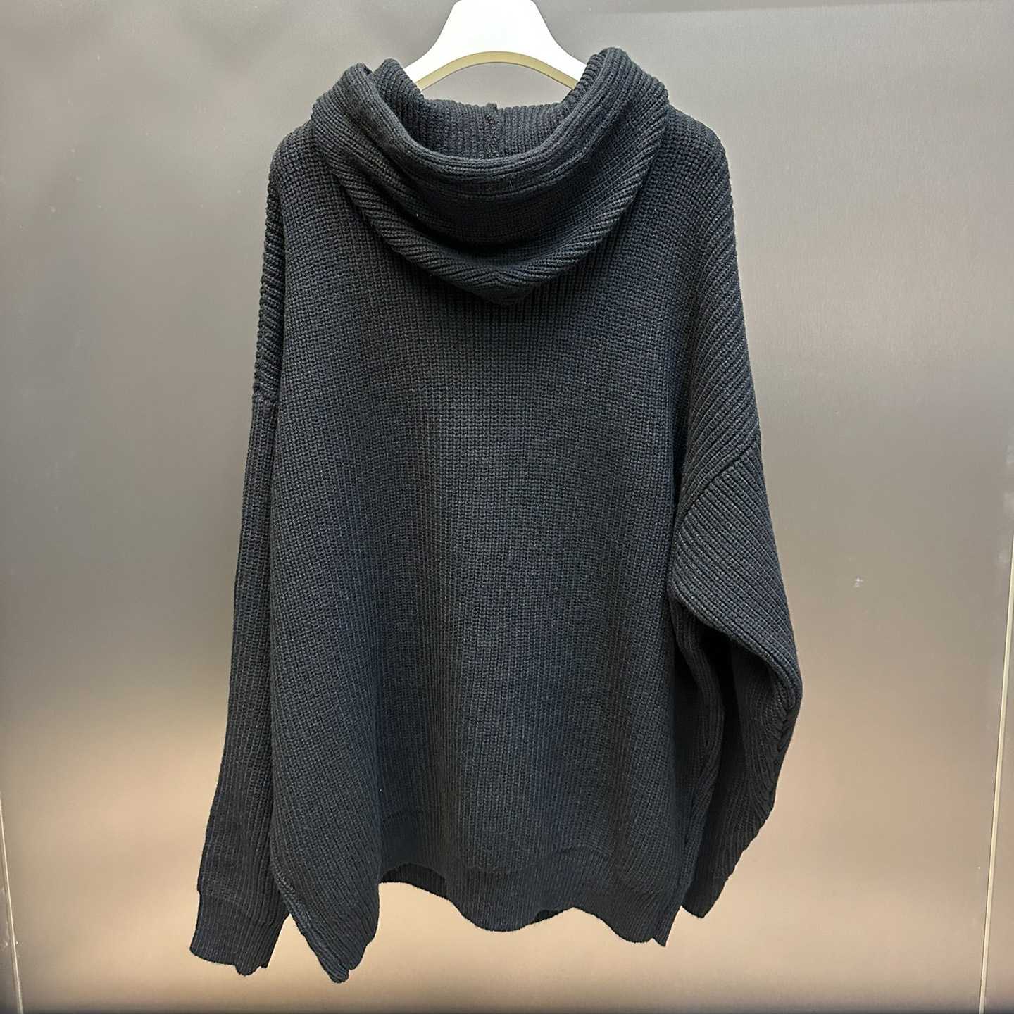 Celine Hooded Sweater In Ribbed Wool - DesignerGu