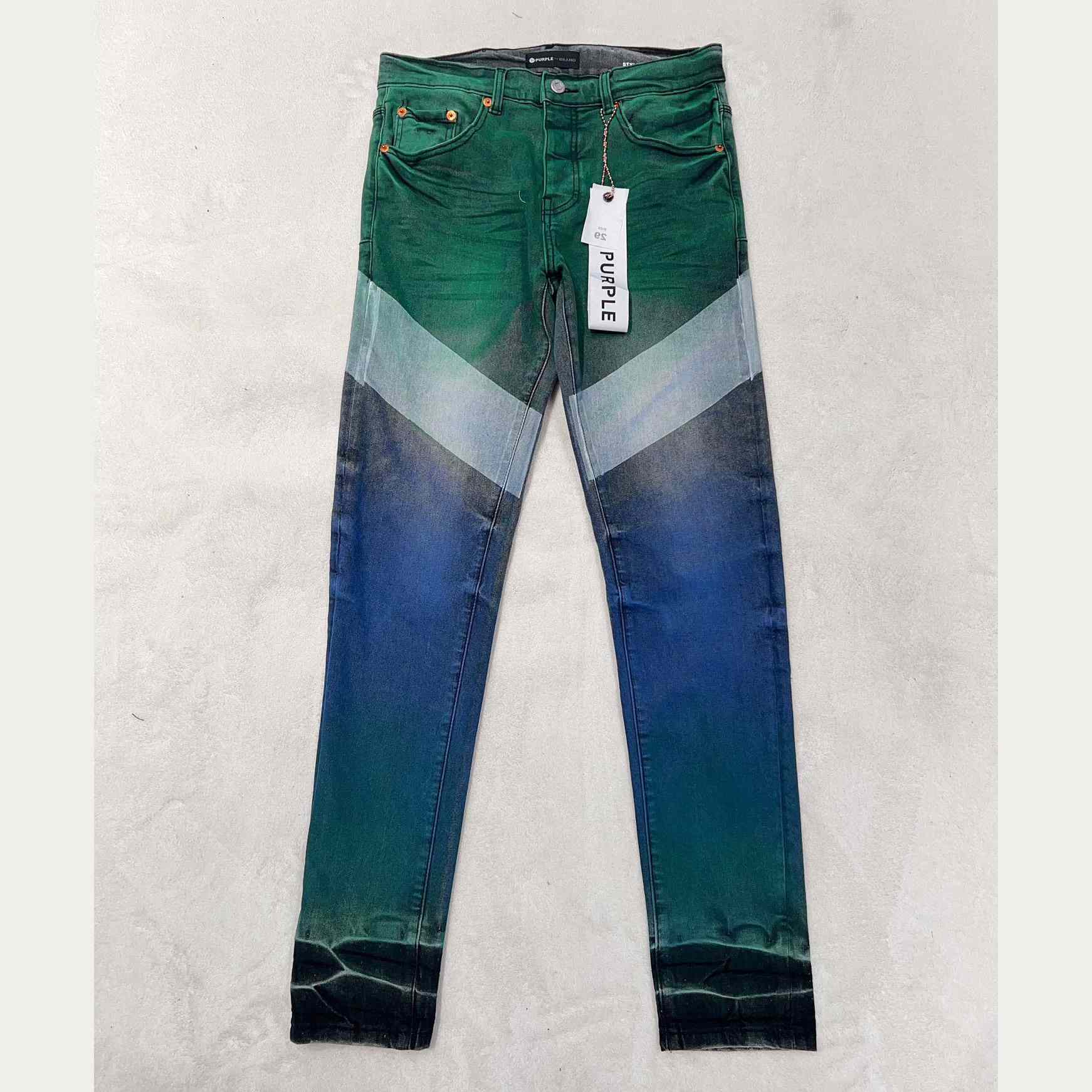 Purple-Brand P001 Coated Jeans  - DesignerGu