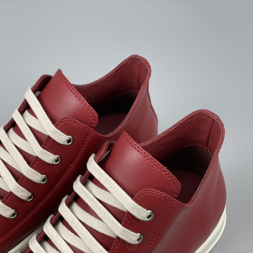 Rick Owens Low-Top Leather Sneakers - DesignerGu