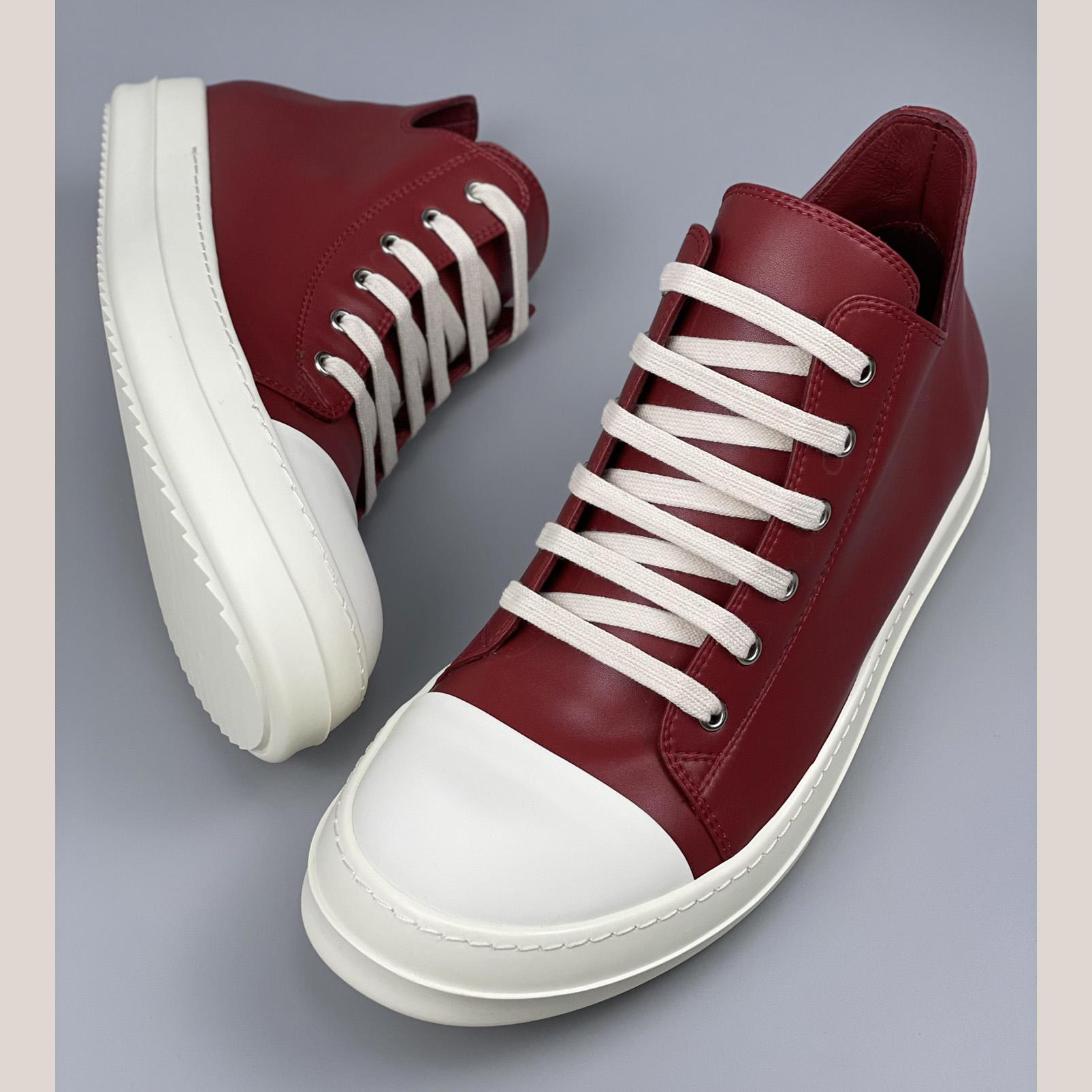 Rick Owens Low-Top Leather Sneakers - DesignerGu