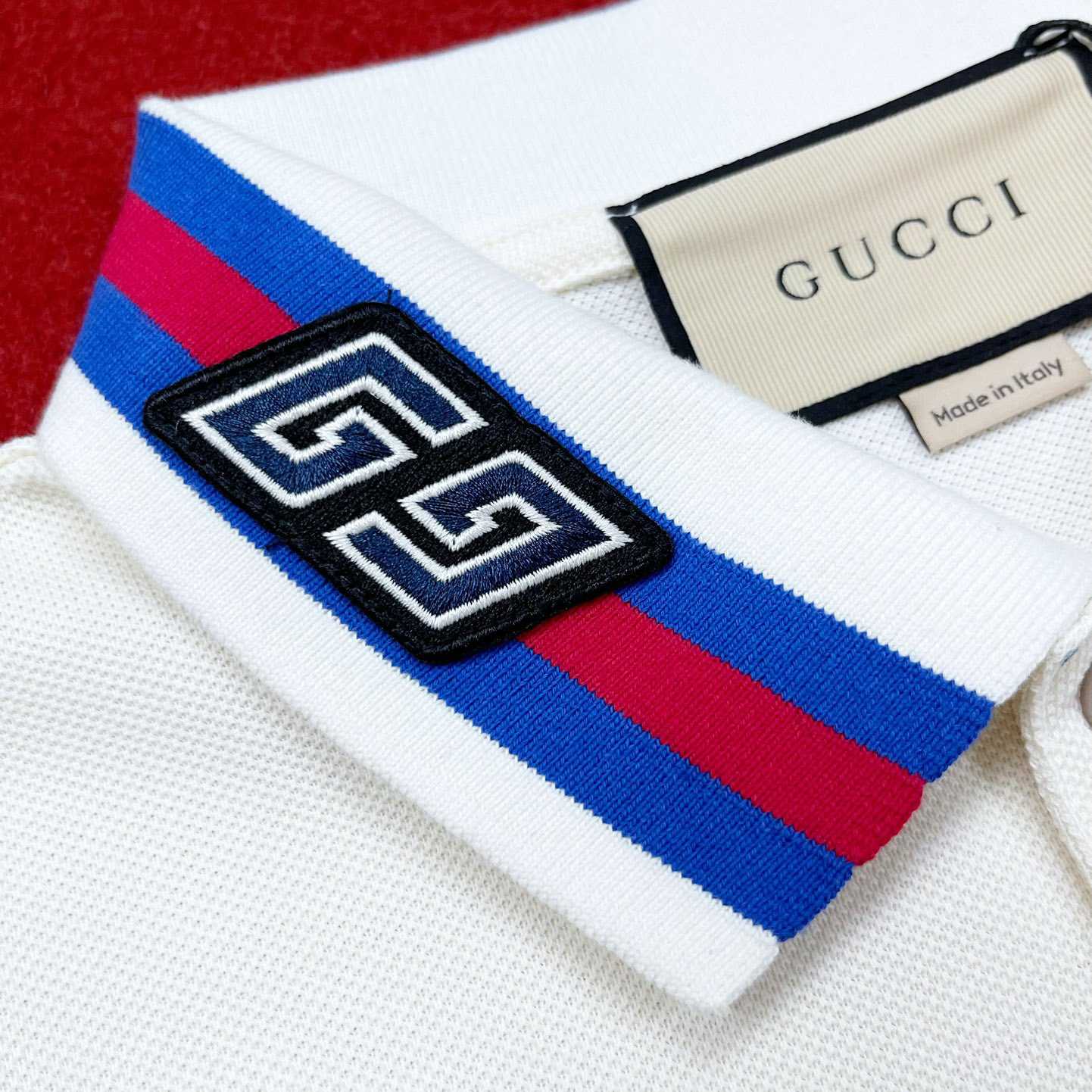 Gucci Cotton Piquet Polo With Web Collar - DesignerGu