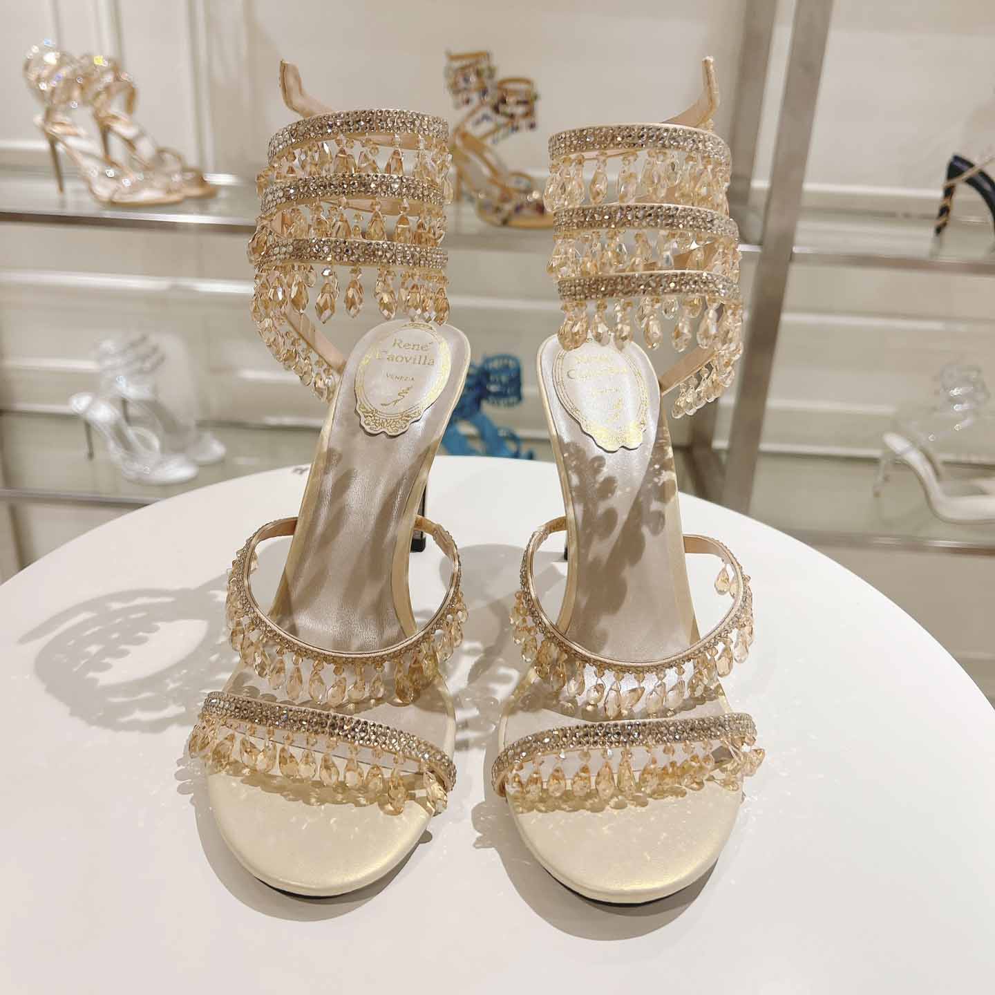 Rene Caovilla Natural Chandelier Sandals - DesignerGu