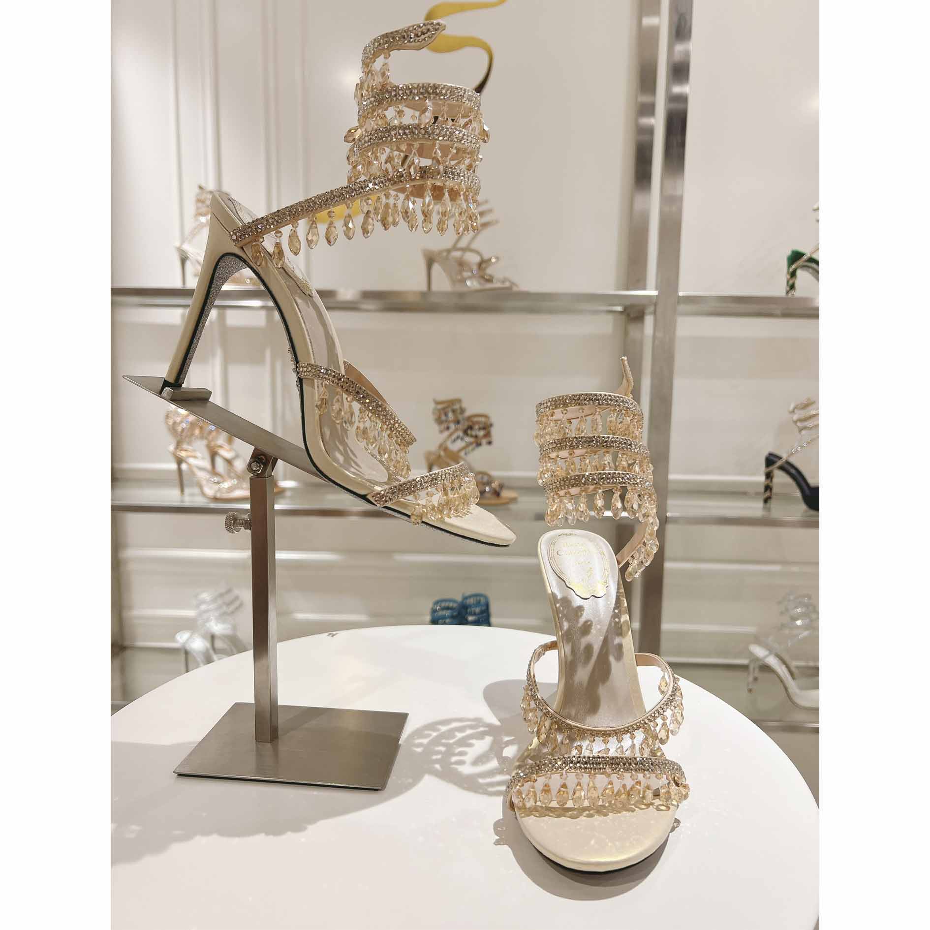 Rene Caovilla Natural Chandelier Sandals - DesignerGu