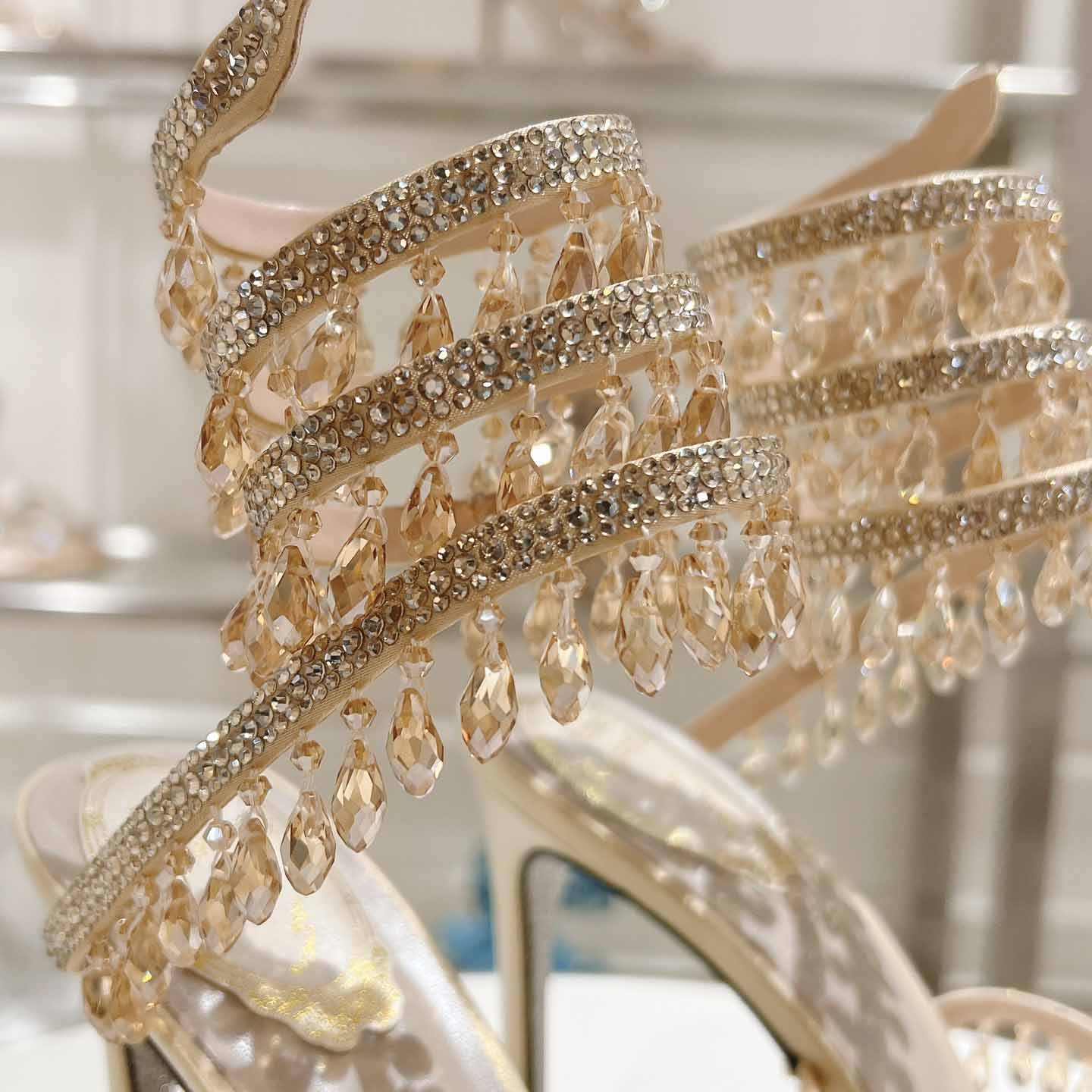 Rene Caovilla Natural Chandelier Sandals - DesignerGu