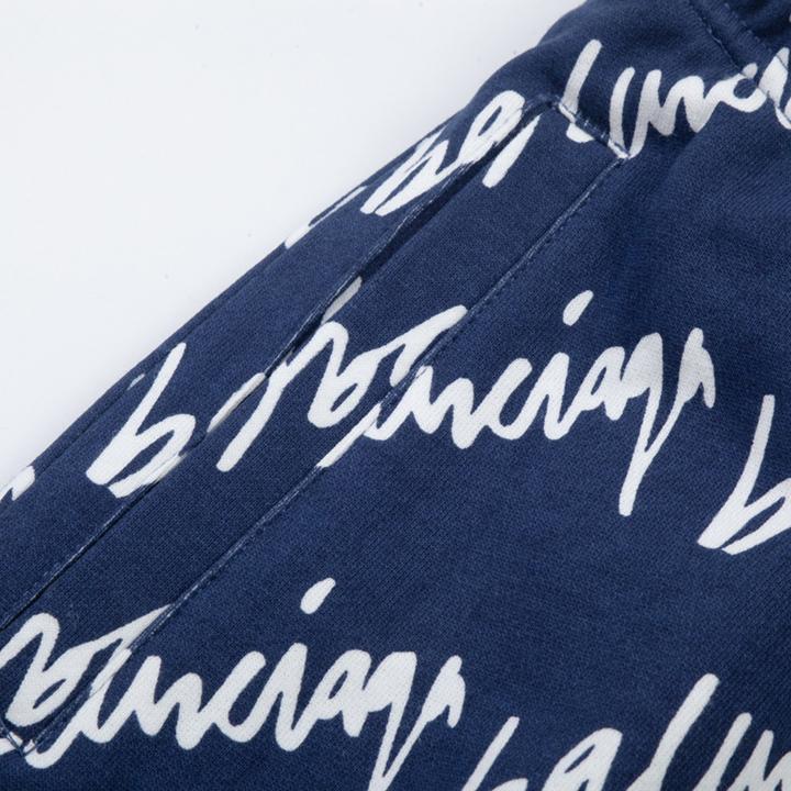 Balenciaga Navy Scribble Shorts - DesignerGu