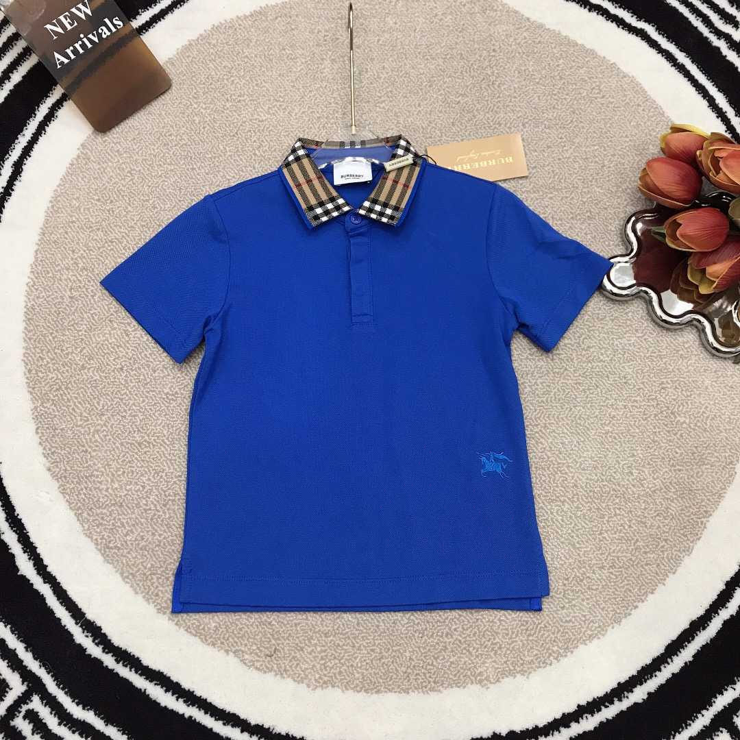 Burberry Check Collar Cotton Polo Shirt - DesignerGu