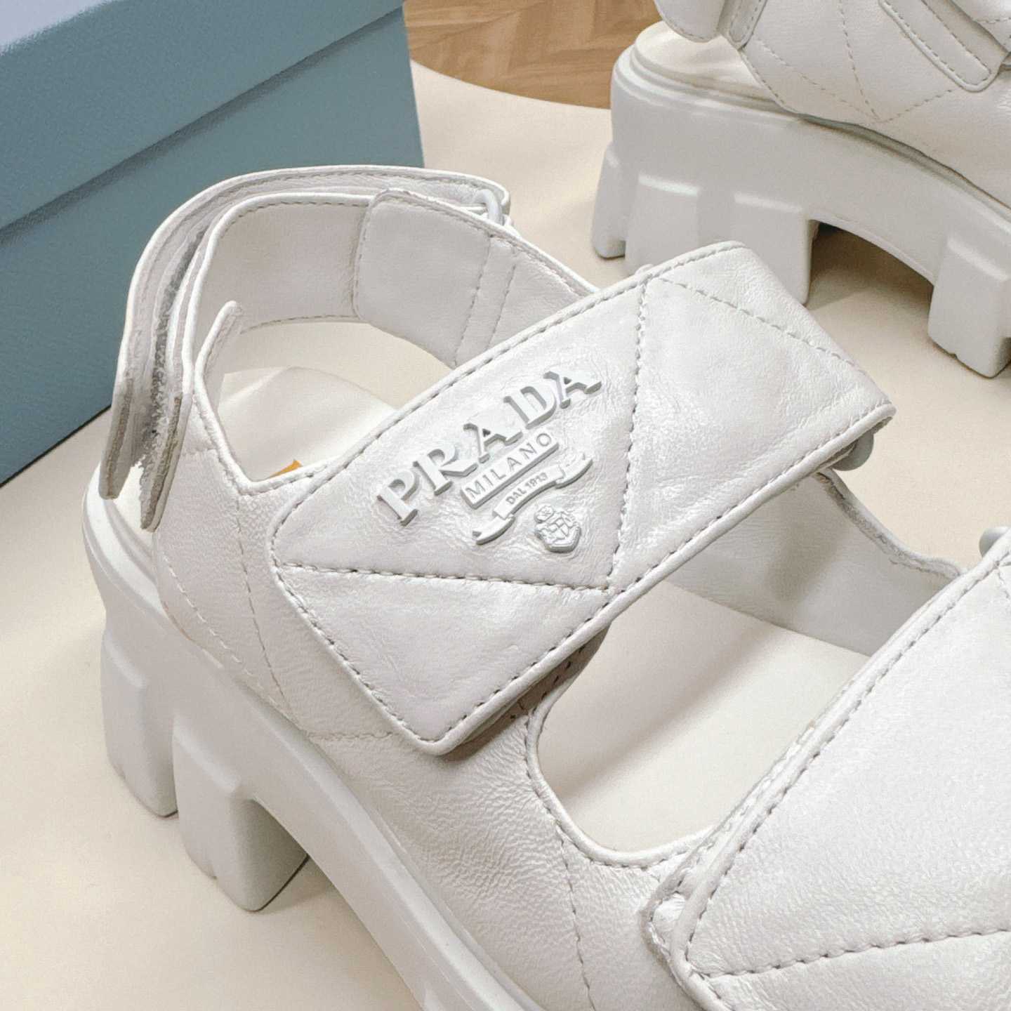 Prada Monolith Nappa Leather Sandals - DesignerGu