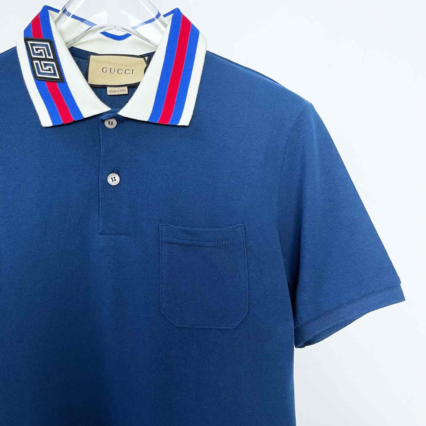 Gucci Cotton Piquet Polo With Web Collar - DesignerGu