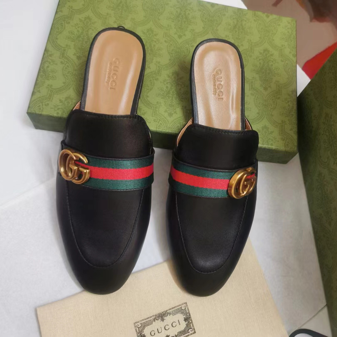 Gucci Web-trimmed Slippers - DesignerGu