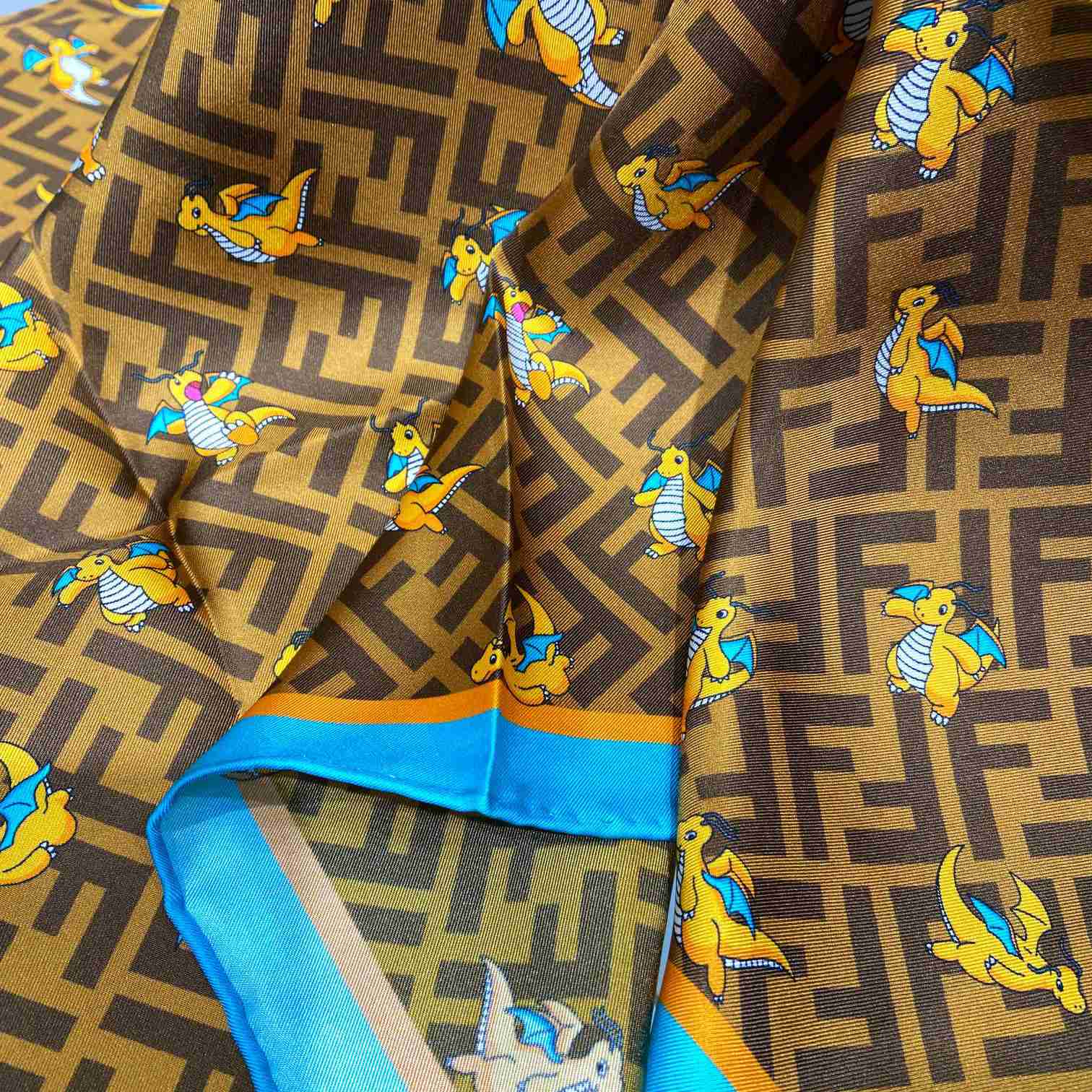 Fendi x FRGMT x Pokemon Silk Foulard   90*90cm - DesignerGu