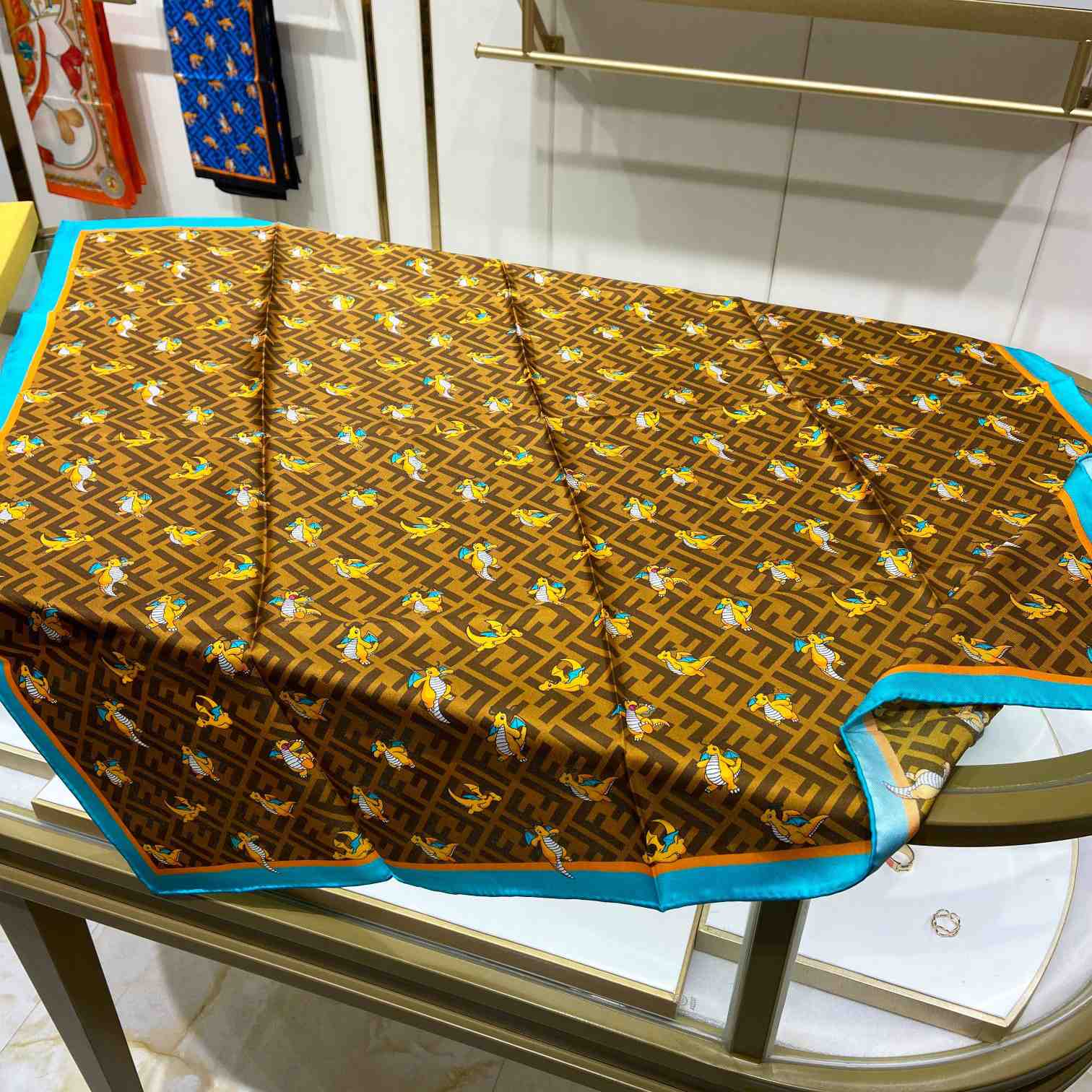 Fendi x FRGMT x Pokemon Silk Foulard   90*90cm - DesignerGu