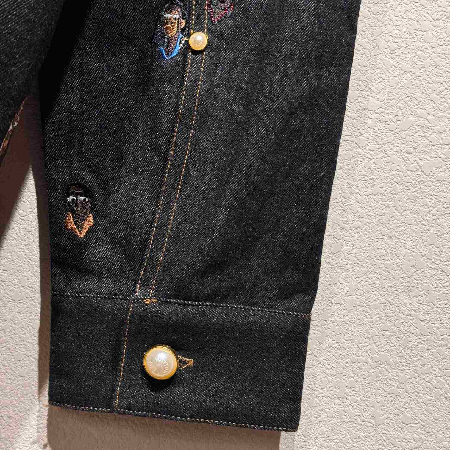 Louis Vuitton Embroidered Denim Overshirt    - DesignerGu