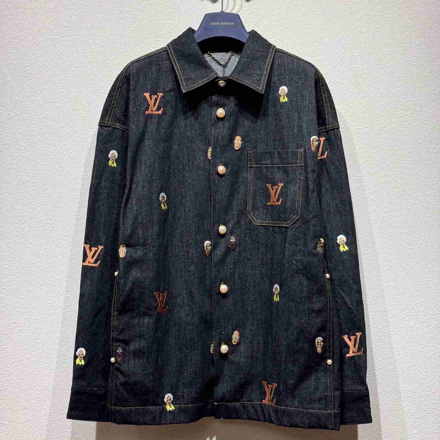 Louis Vuitton Embroidered Denim Overshirt    - DesignerGu