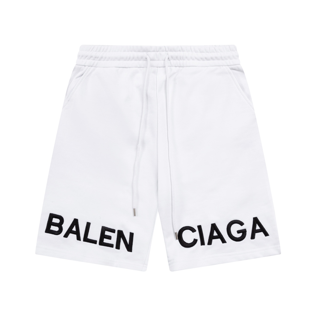 Balenciaga Logo Cotton Shorts - DesignerGu