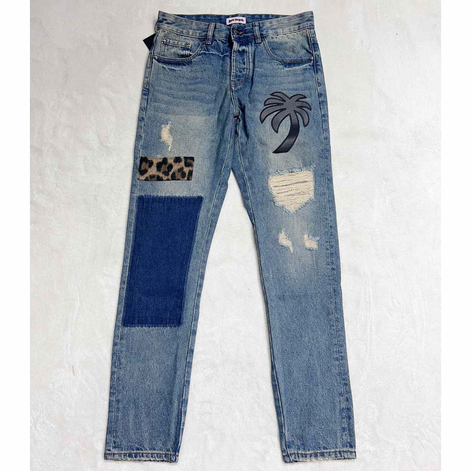 Palm Angels Patchwork Straight-leg Jeans - DesignerGu