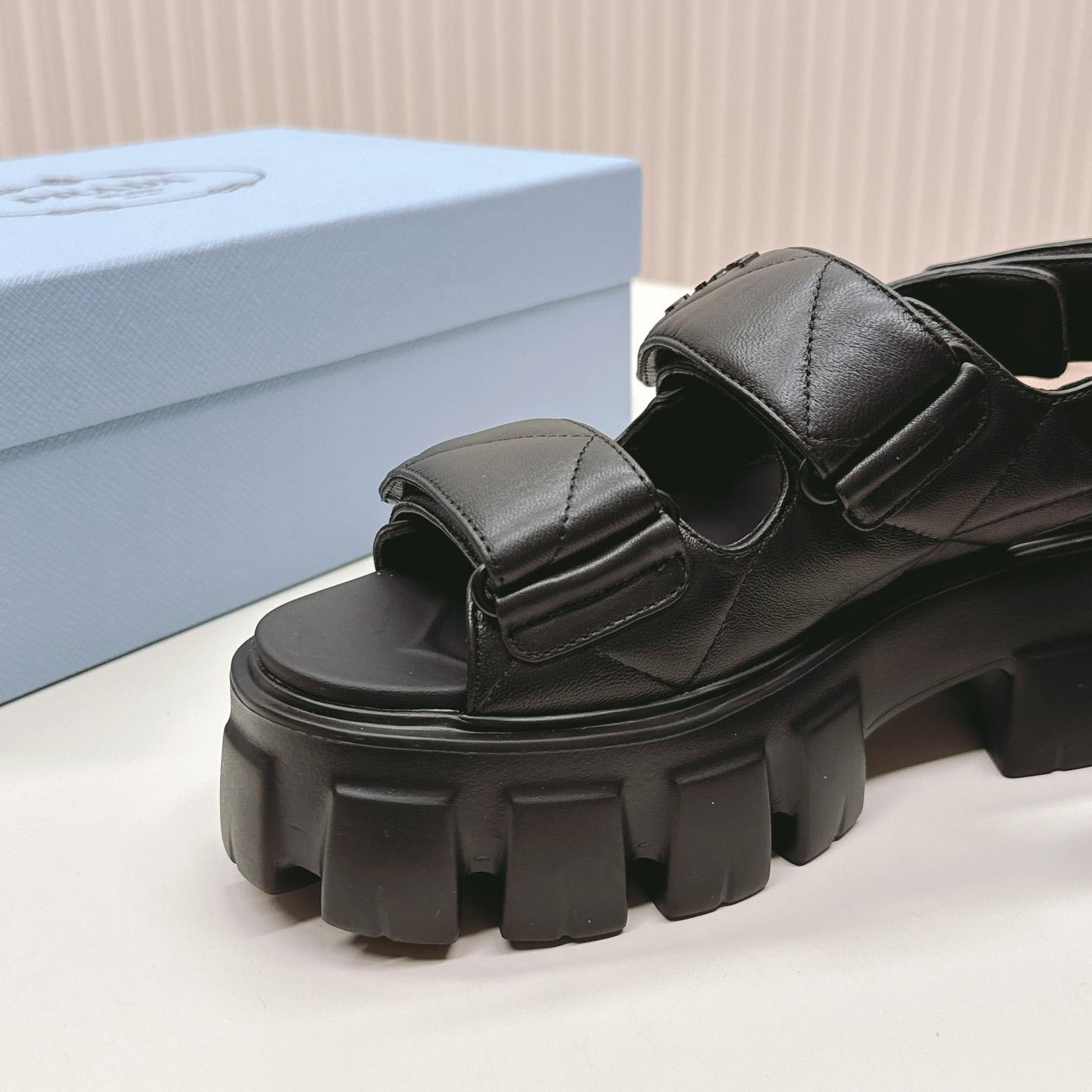 Prada Monolith Nappa Leather Sandals - DesignerGu