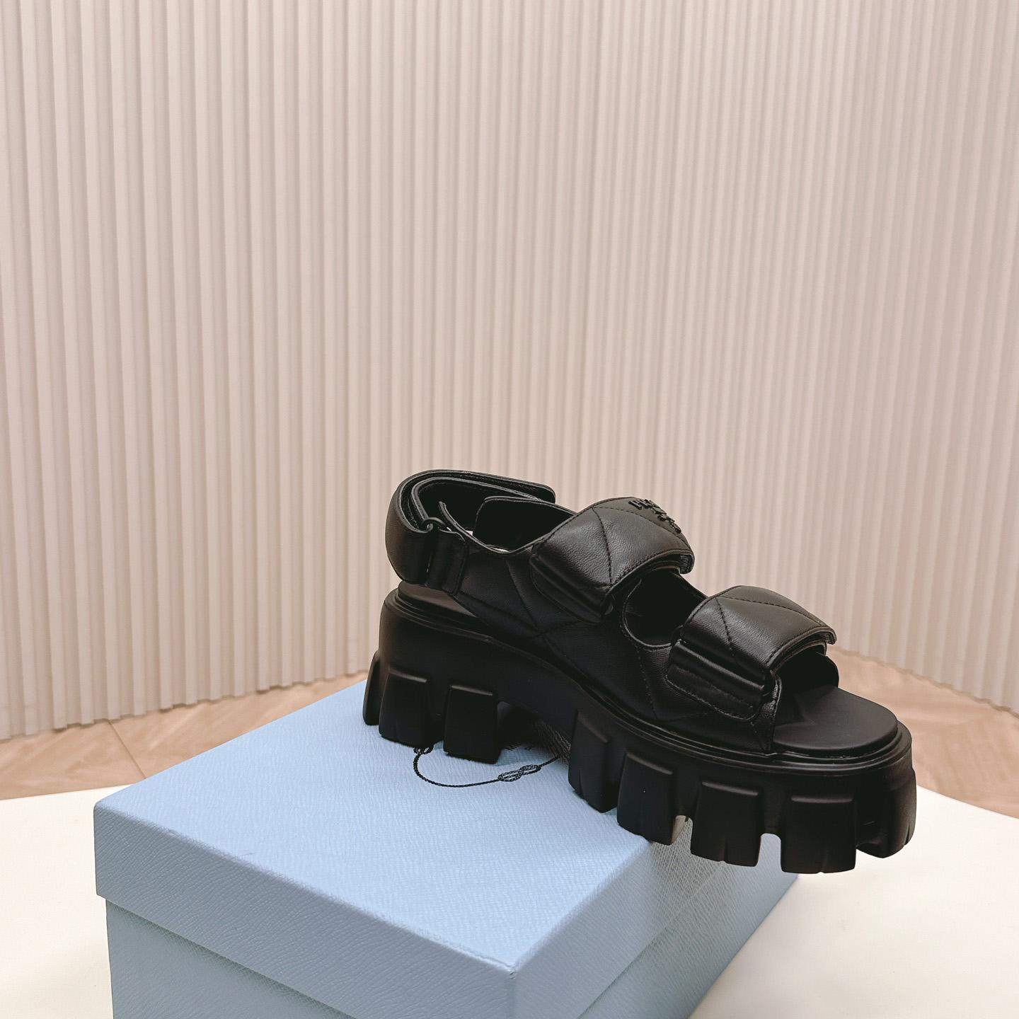 Prada Monolith Nappa Leather Sandals - DesignerGu