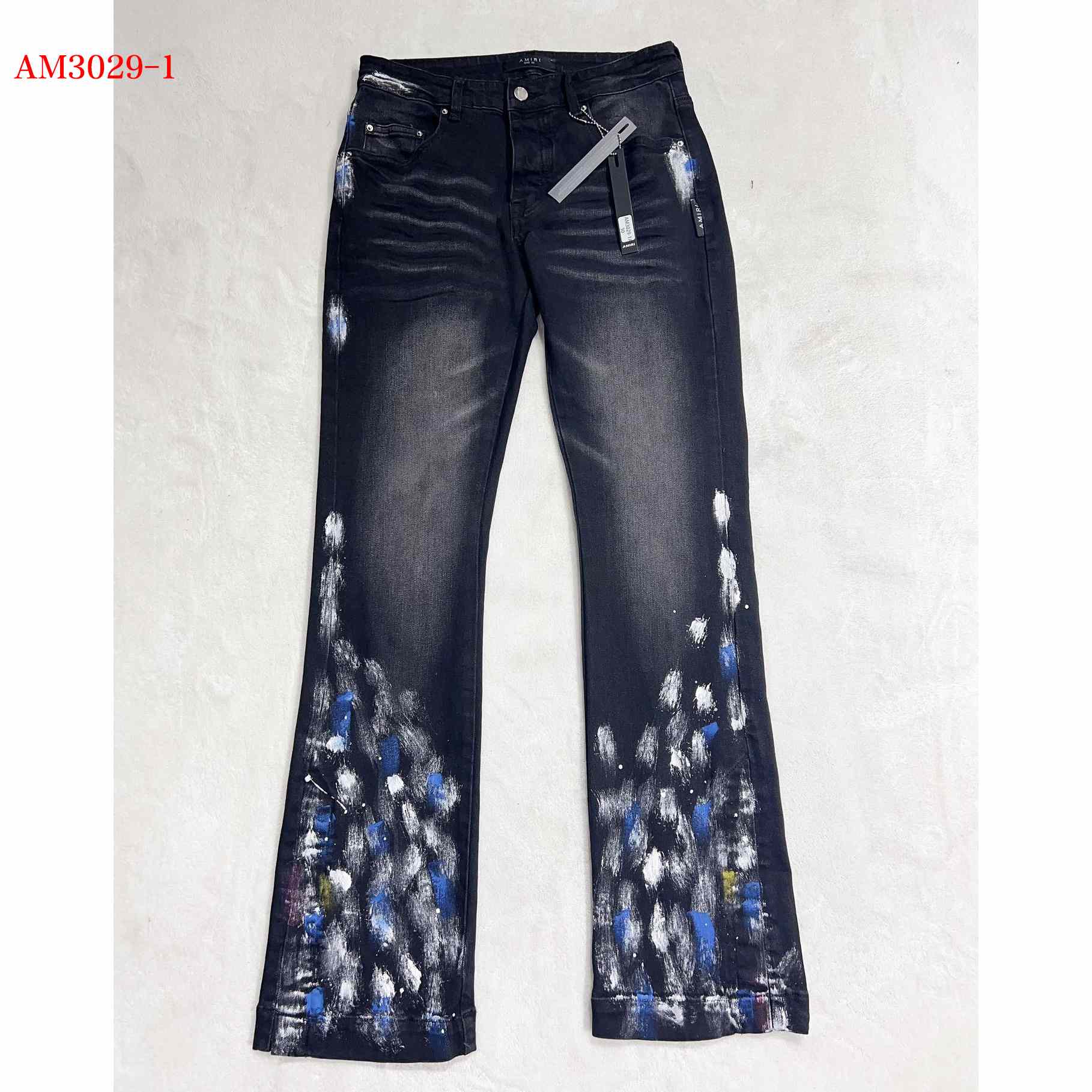 Amiri Paint Splatter Flared Jeans     AM3029-1 - DesignerGu