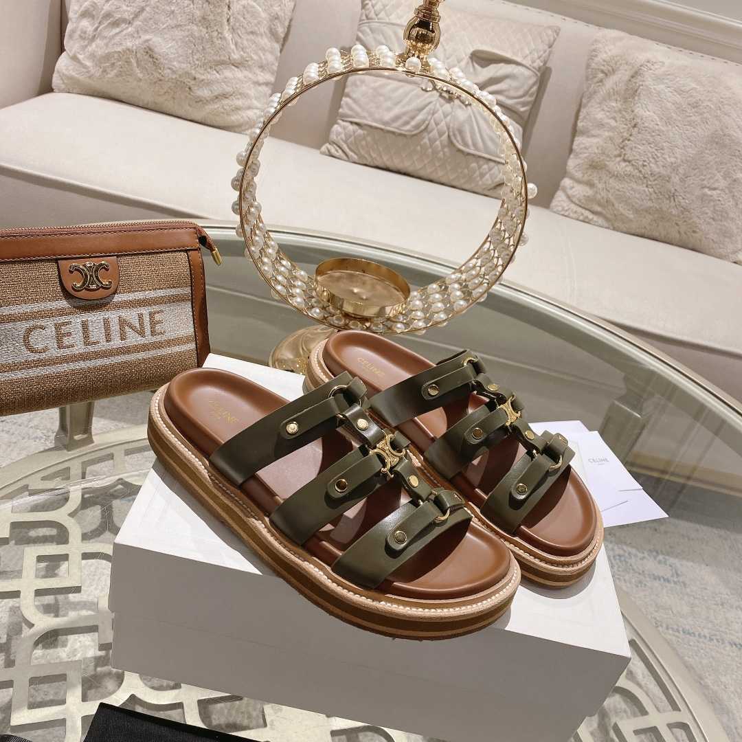 Celine Slides Tippi In Calfskin - Vegetal Tanning  - DesignerGu