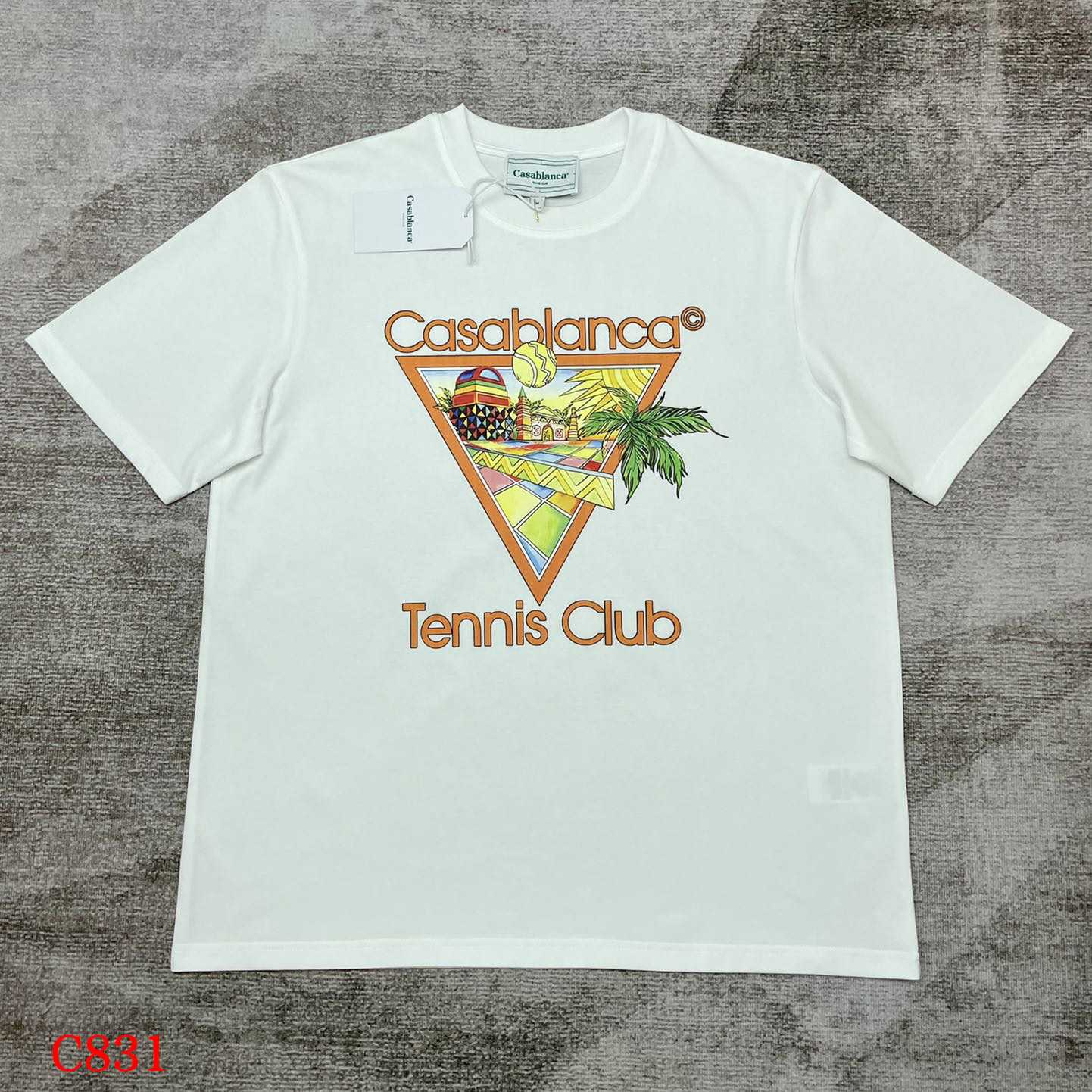 Casablanca Afro Cubism Tennis Club T-Shirt    C831 - DesignerGu