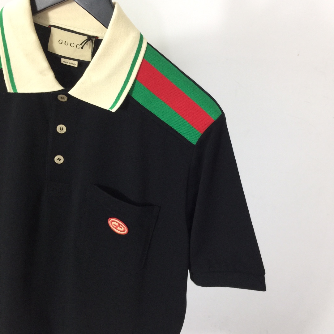 Gucci Cotton Polo With Interlocking G - DesignerGu