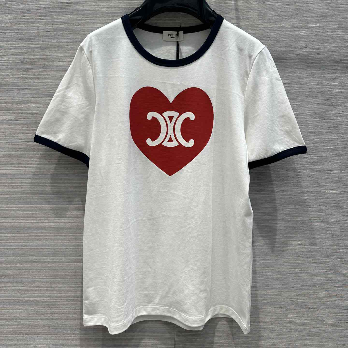 Celine Heart Triomphe T-shirt In Cotton Jersey - DesignerGu