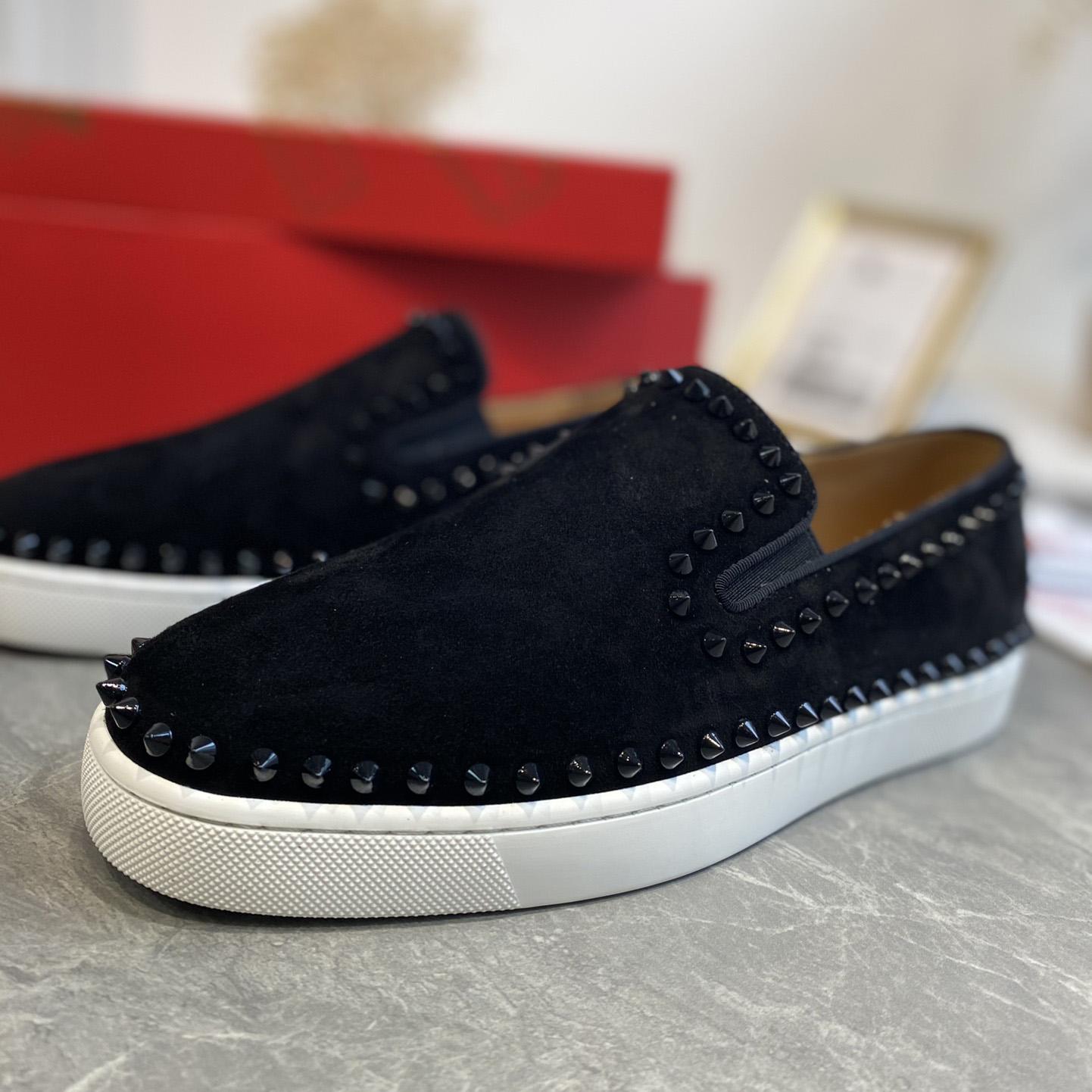 Christian Louboutin Stud Embellished Slip-On Loafers - DesignerGu