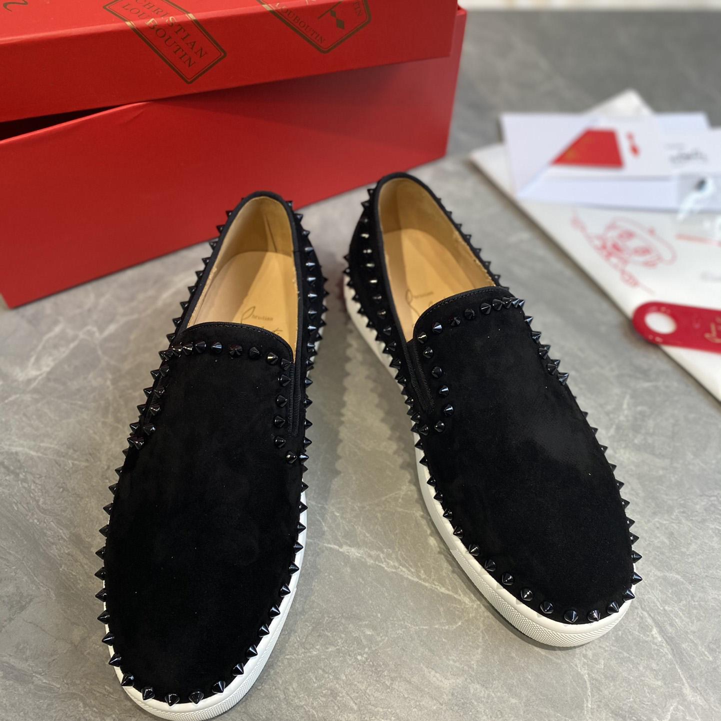 Christian Louboutin Stud Embellished Slip-On Loafers - DesignerGu