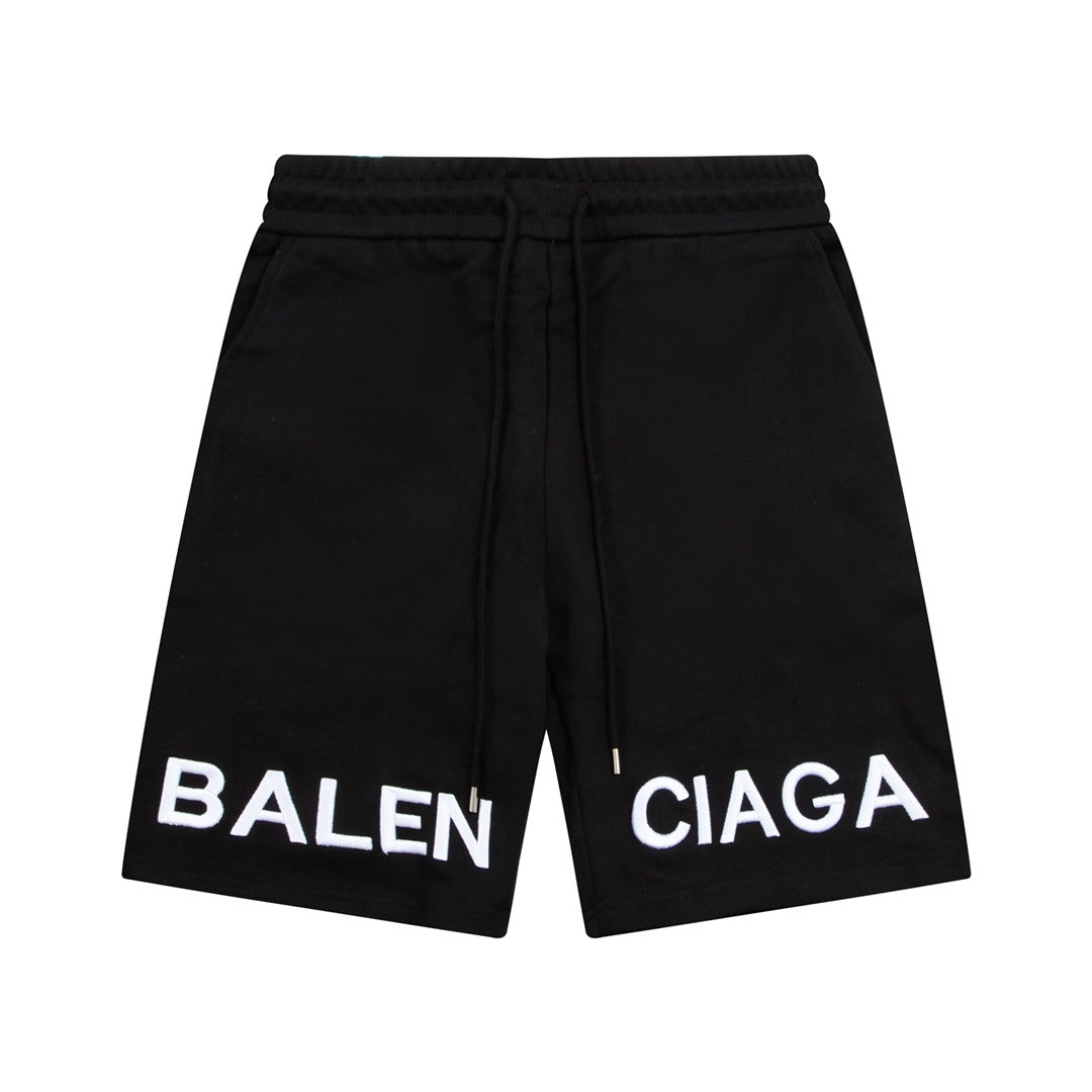 Balenciaga Logo Cotton Shorts - DesignerGu