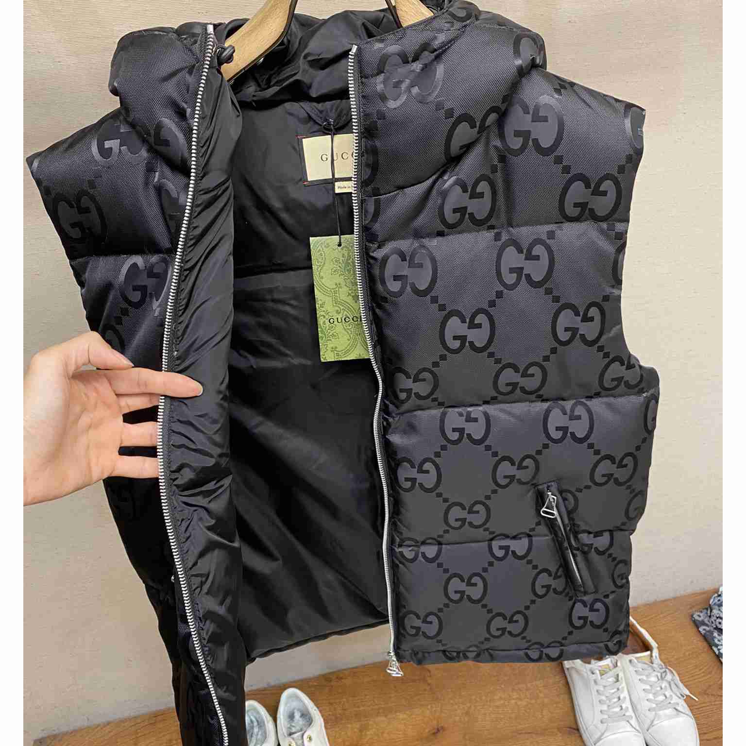 Gucci Jumbo GG Canvas Down Vest  - DesignerGu