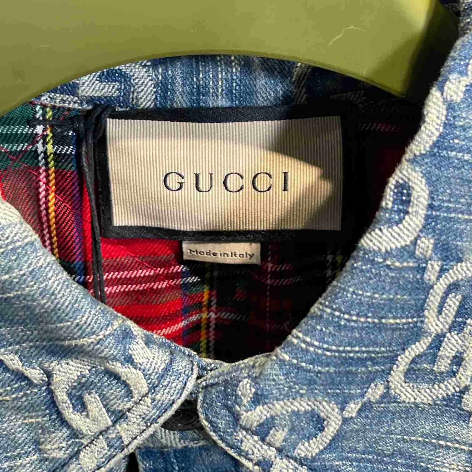 Gucci Men's Blue gg Supreme Monogrammed Denim Jacket - DesignerGu