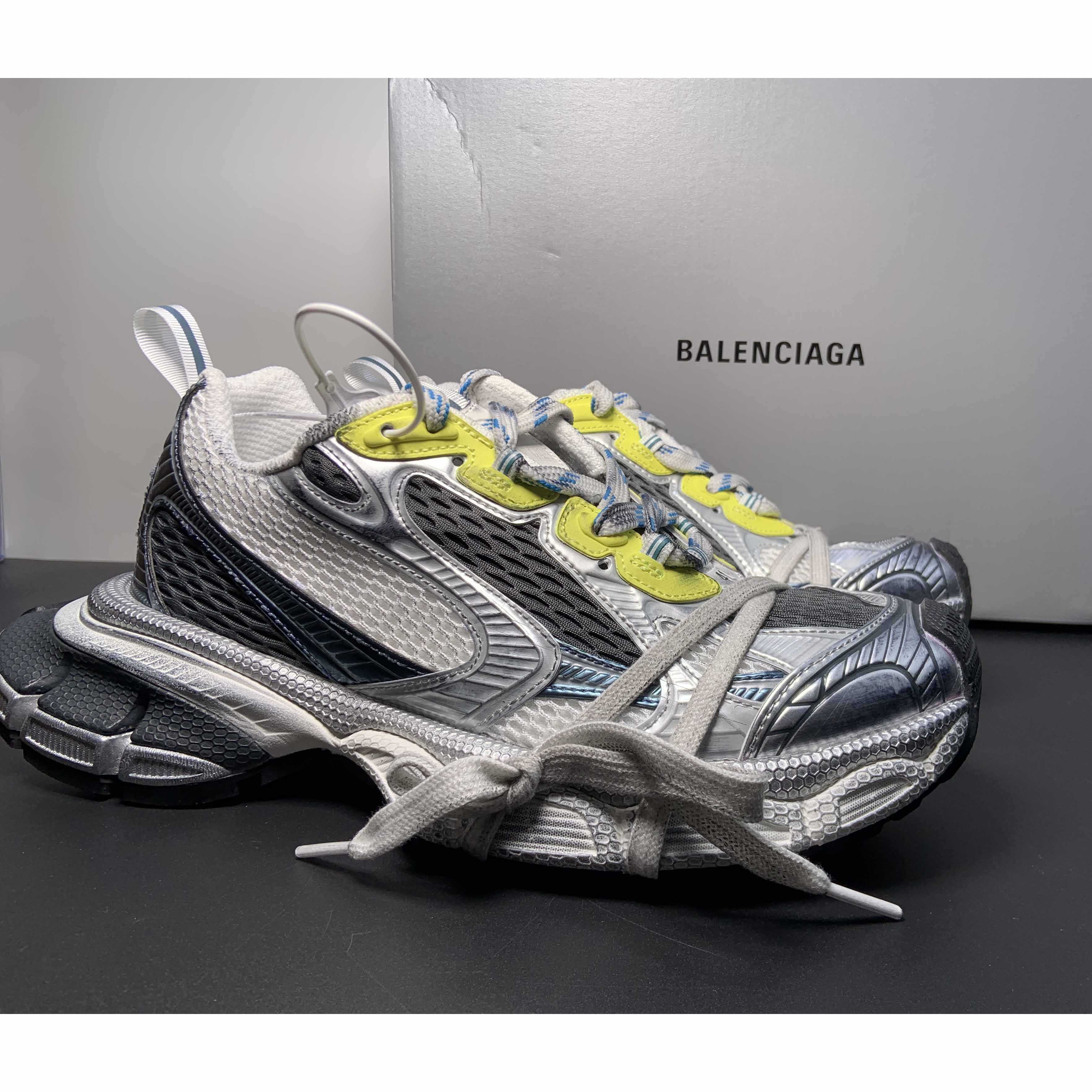 Balenciaga 3XL Sneaker In White, Blue And Yellow - DesignerGu