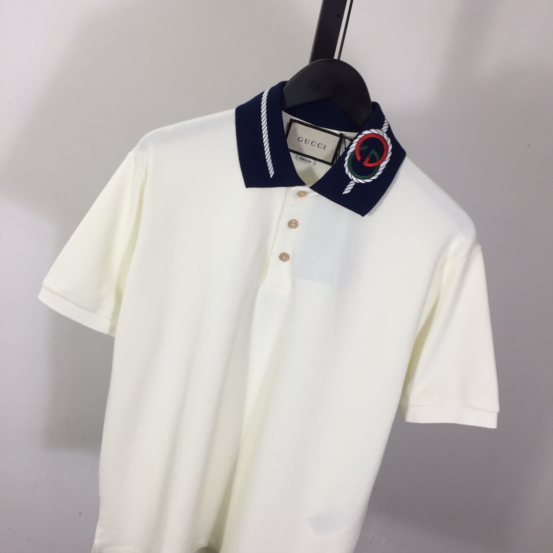 Gucci Cotton Piquet Polo With GG Logo - DesignerGu