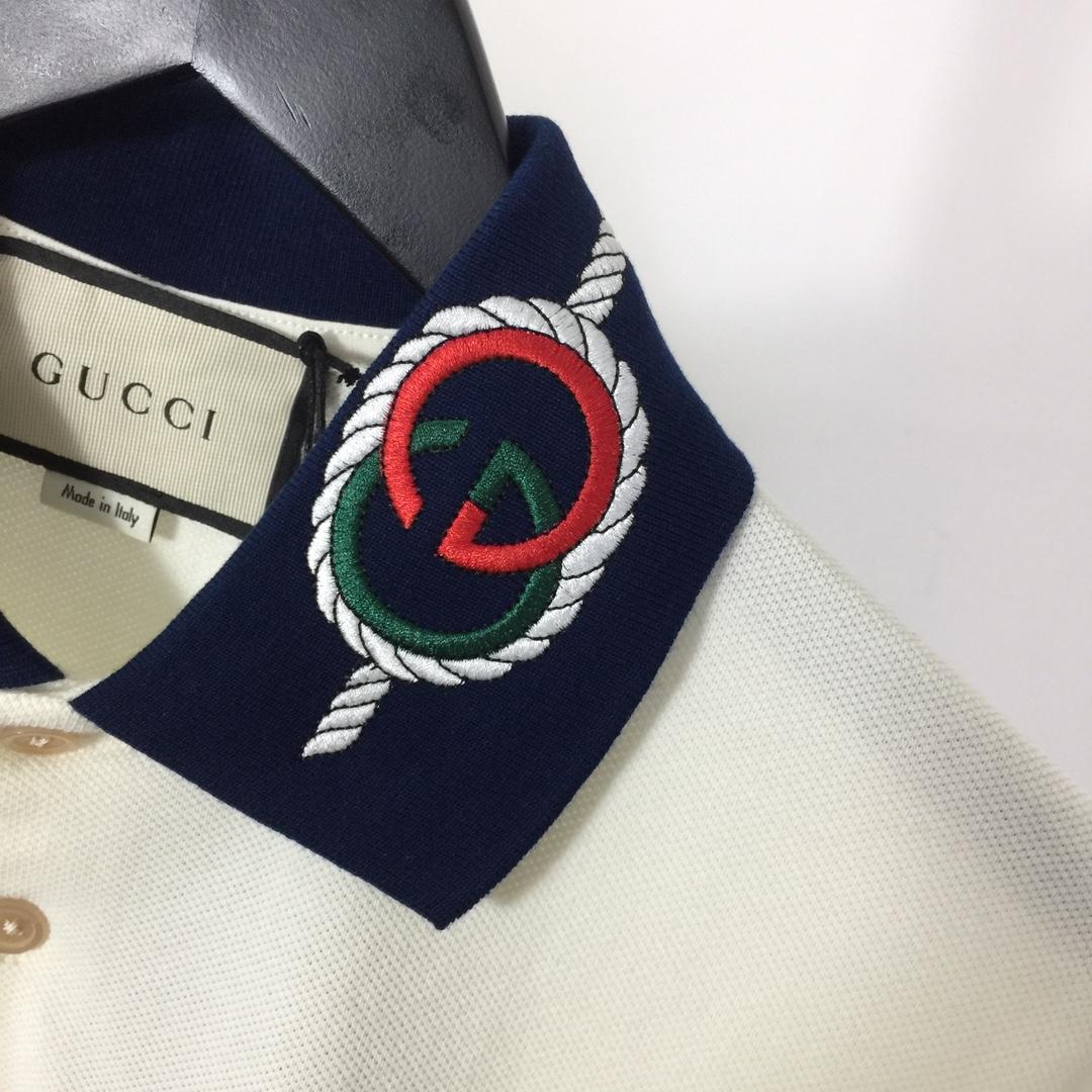 Gucci Cotton Piquet Polo With GG Logo - DesignerGu