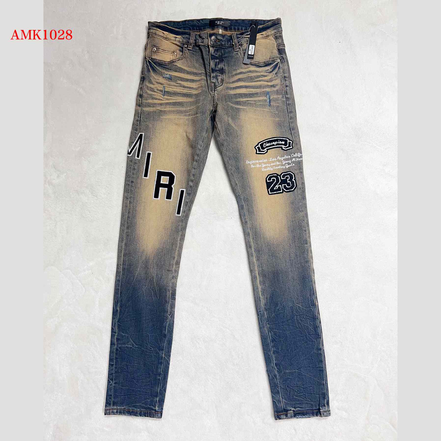 Amiri Hockey Logo Straight-Leg Jeans   AMK1028 - DesignerGu