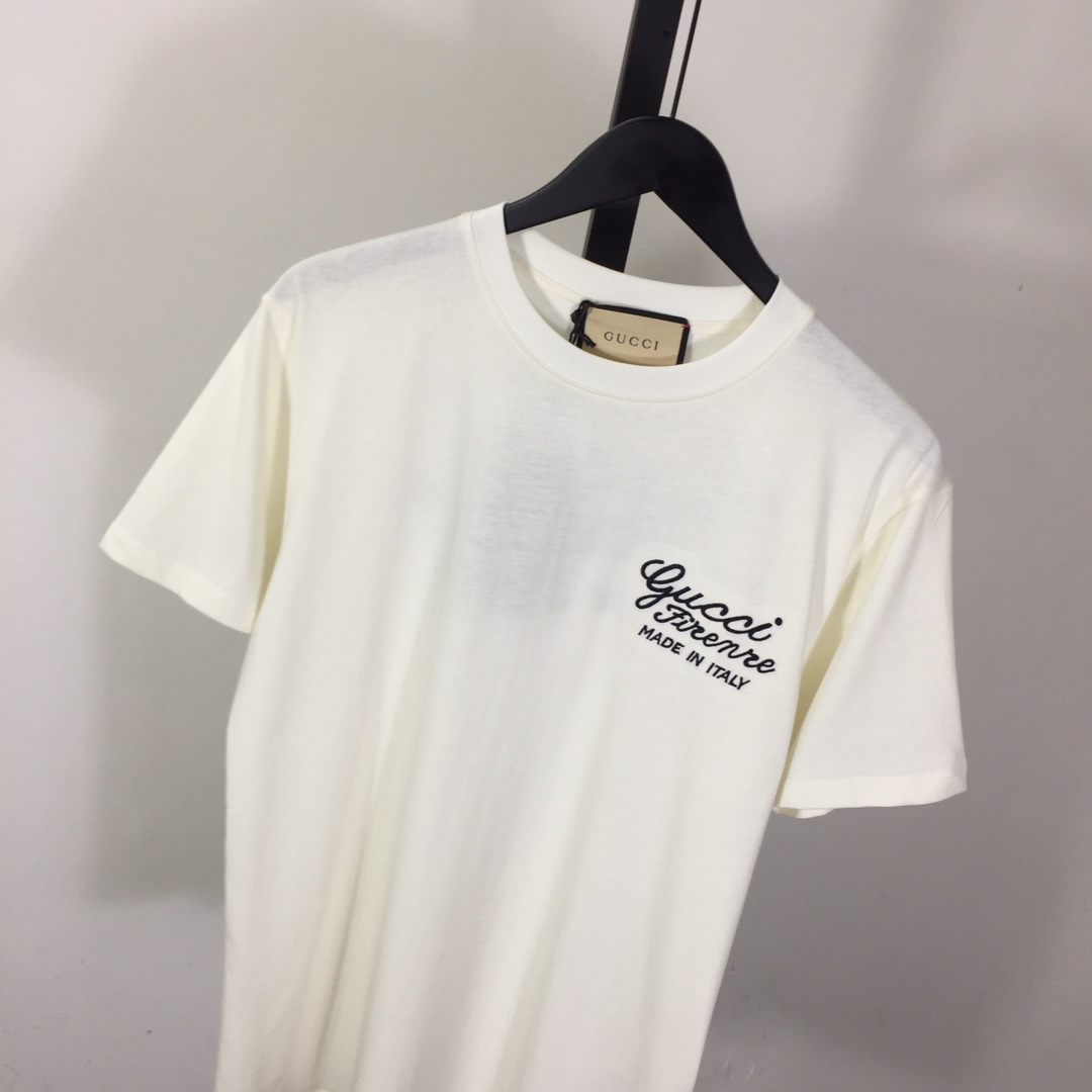 Gucci Cotton Jersey T-shirt With Embroidery  - DesignerGu