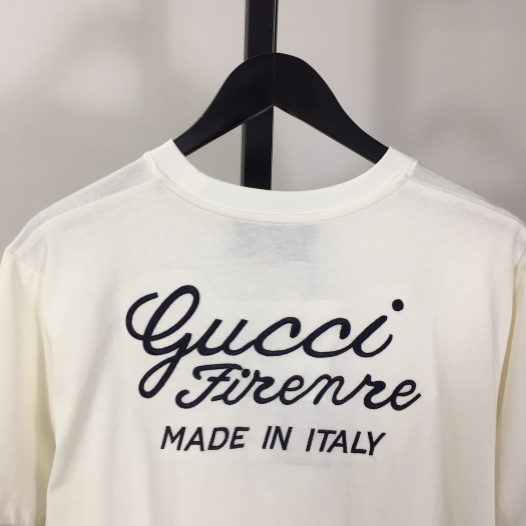 Gucci Cotton Jersey T-shirt With Embroidery  - DesignerGu