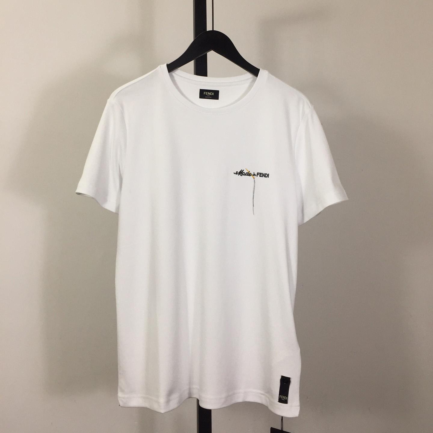 Fendi White Cotton T-shirt - DesignerGu