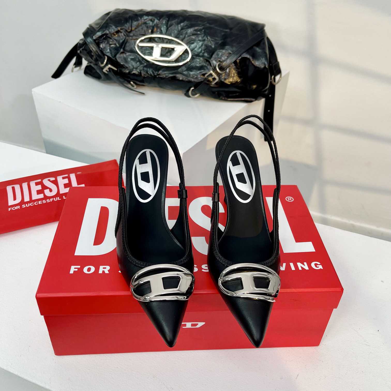 Diesel D-Venus SB - Slingback Pumps In Nappa Leather - DesignerGu