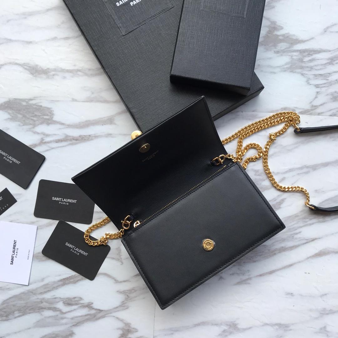 Saint Laurent Satin Kate Chain Wallet (19*12.5*4cm) - DesignerGu