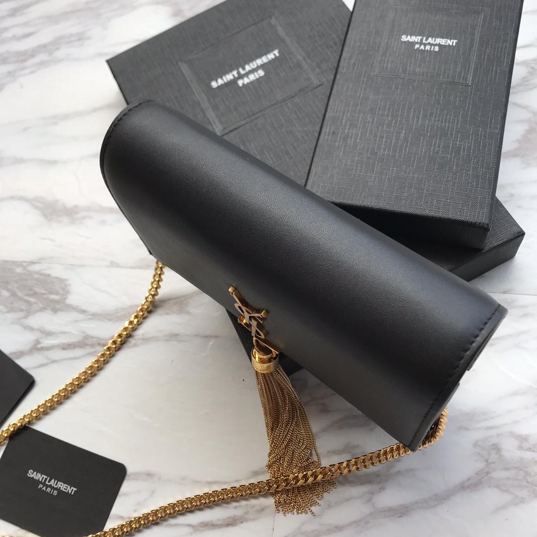 Saint Laurent Satin Kate Chain Wallet (19*12.5*4cm) - DesignerGu