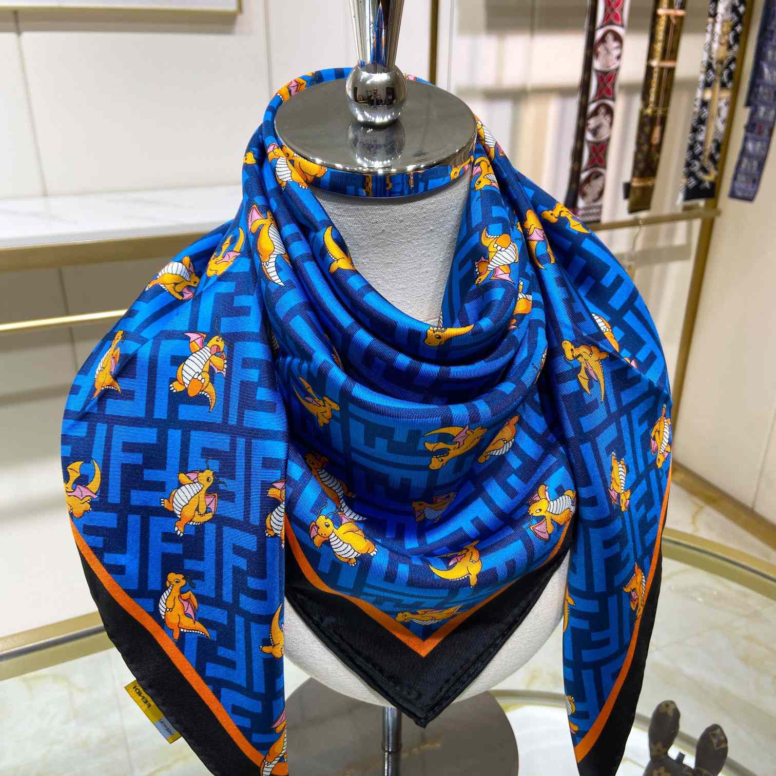 Fendi x FRGMT x Pokemon Silk Foulard   90*90cm - DesignerGu