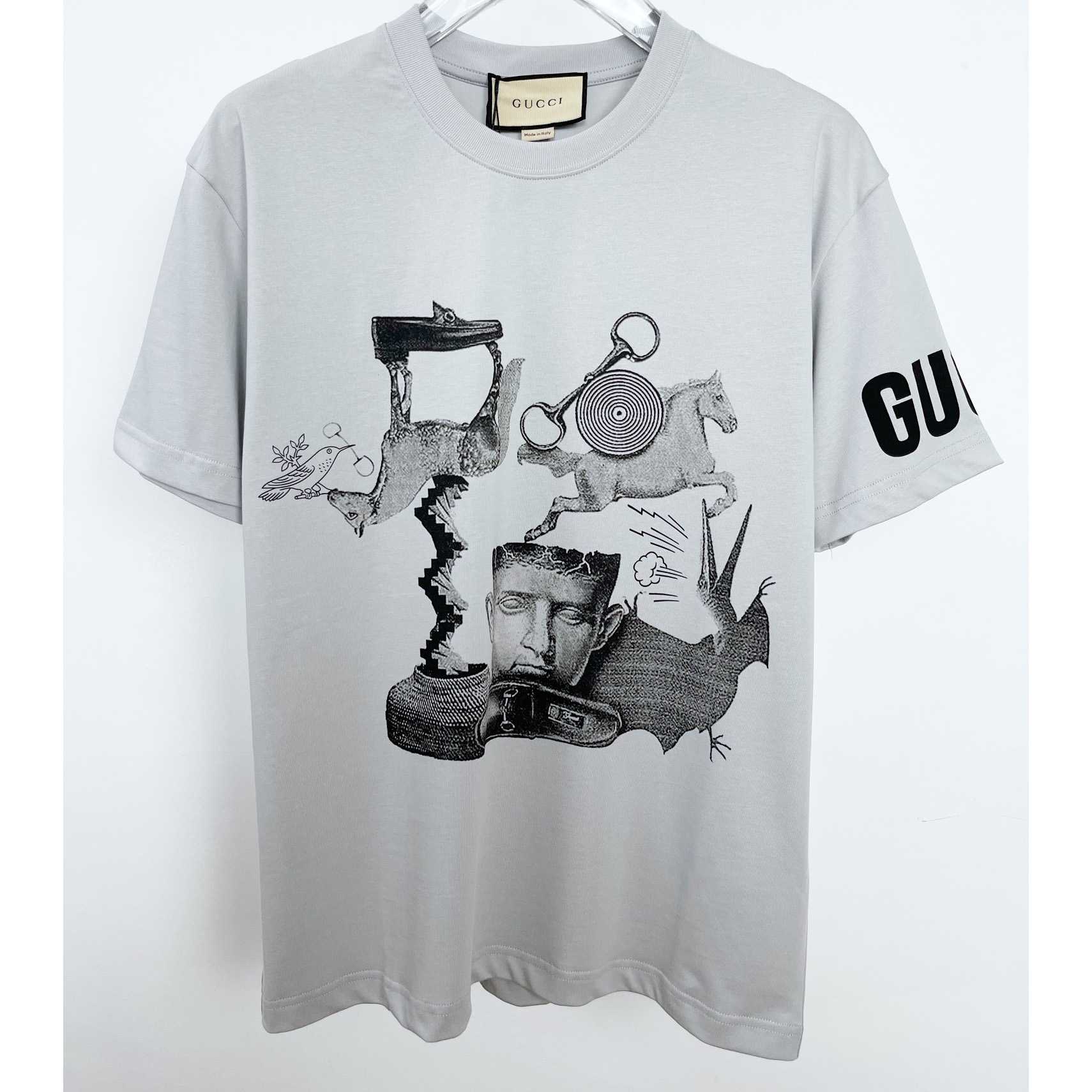 Gucci Cotton Jersey Printed T-shirt  - DesignerGu